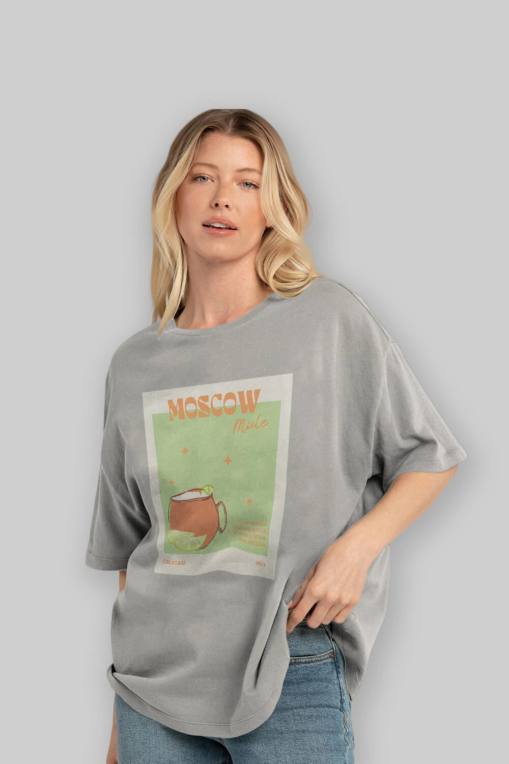 Moscow Mule 2 Ön Baskılı Oversize t-shirt Erkek Kadın Unisex %100 Pamuk Bisiklet Yaka tişort