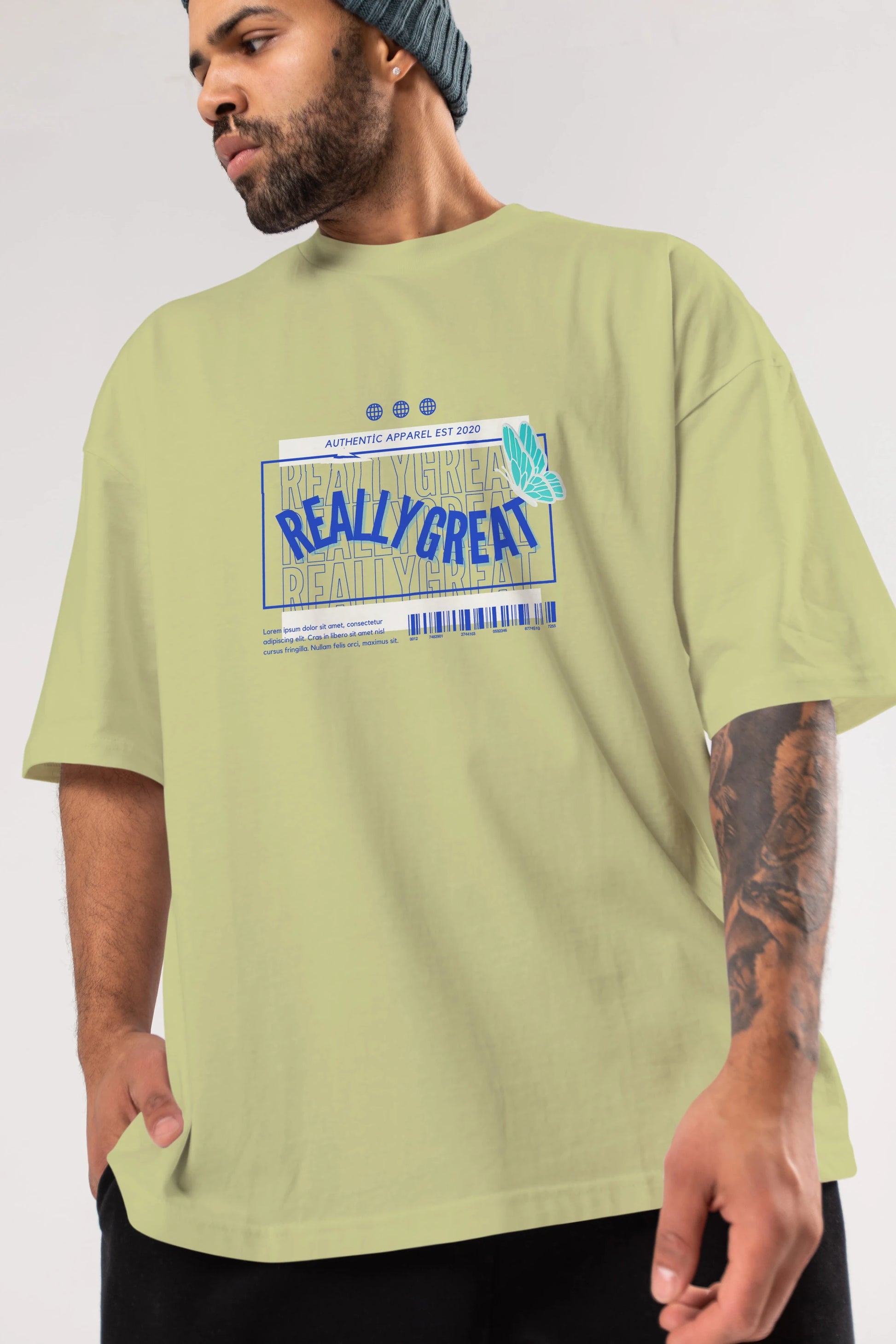 Really Great Yazılı Ön Baskılı Oversize t-shirt Erkek Kadın Unisex