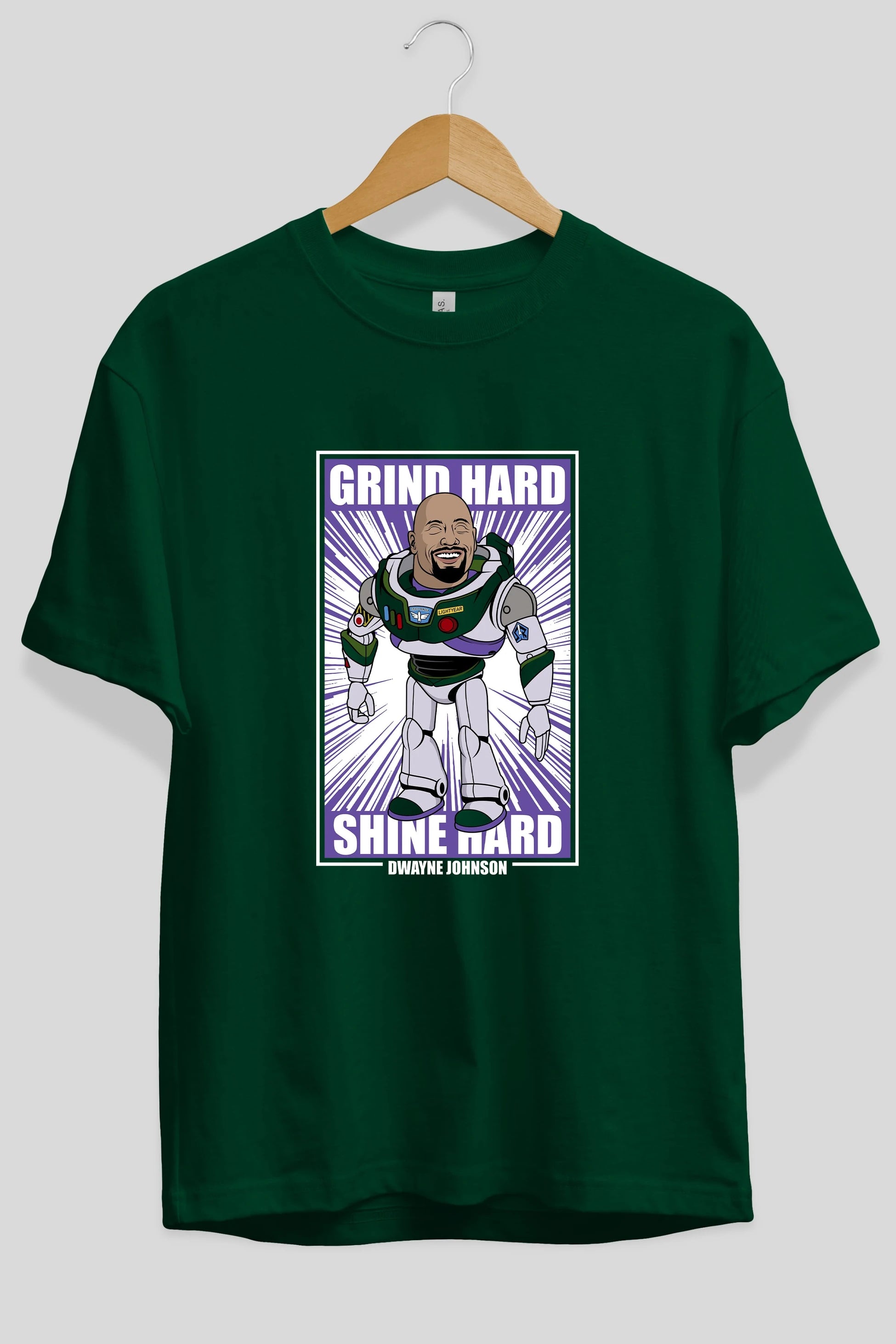 Dwayne Johnson Buzz Lightyear Ön Baskılı Oversize t-shirt Erkek Kadın Unisex %100 Pamuk tişort