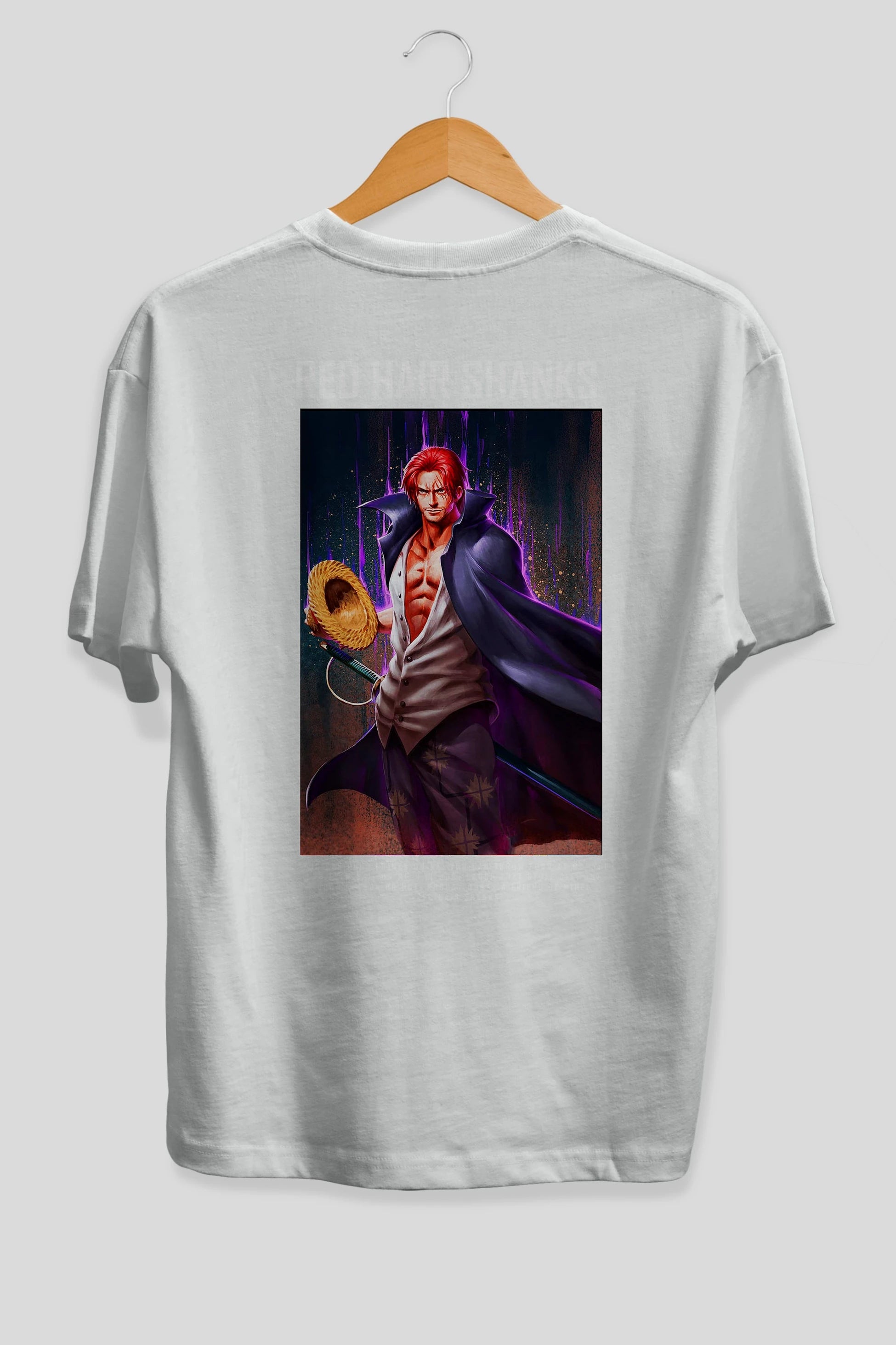 Shanks Anime Arka Baskılı Oversize t-shirt Erkek Kadın Unisex %100 pamuk tişort