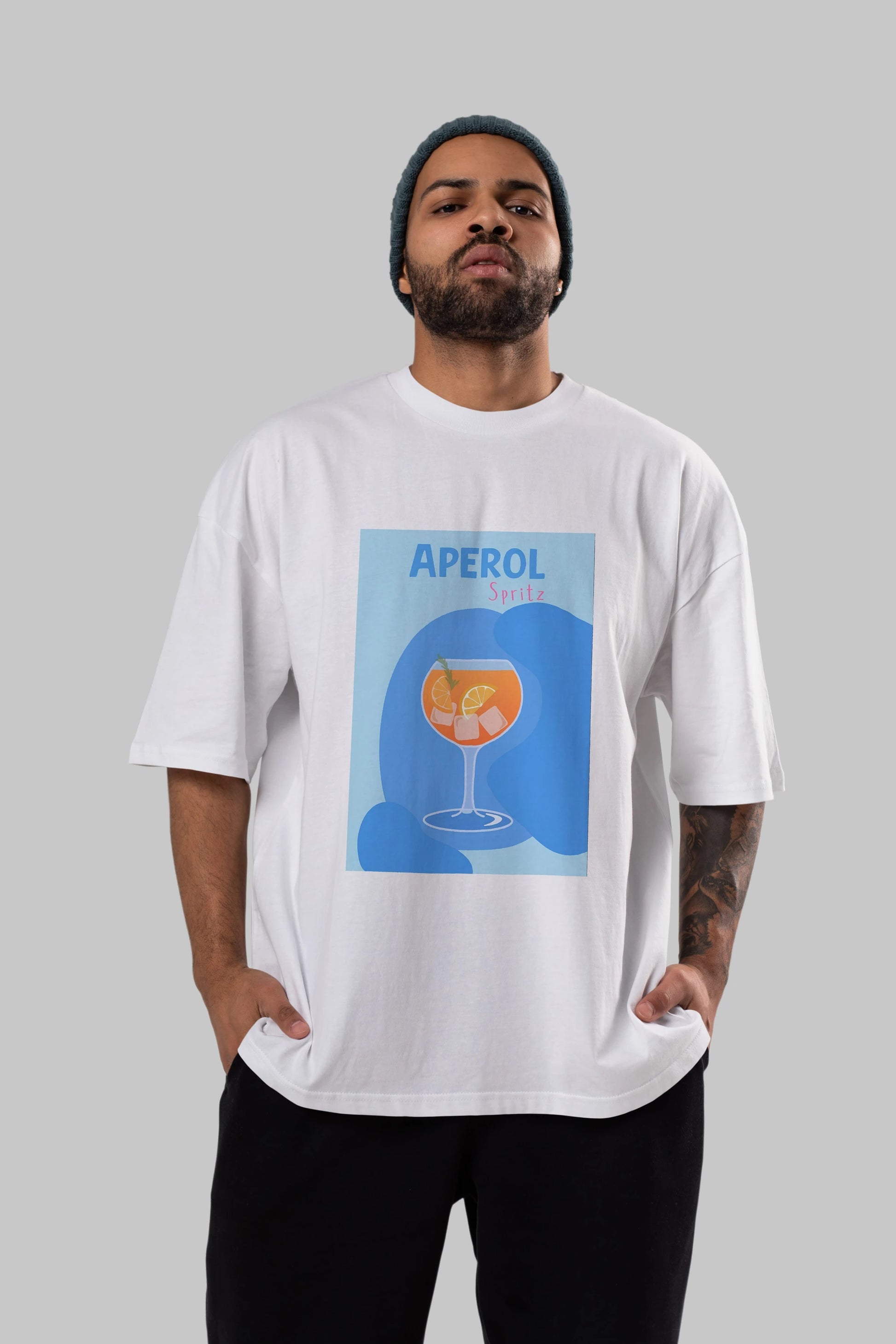 Aperol Spritz 10 Ön Baskılı Oversize t-shirt Erkek Kadın Unisex %100 Pamuk Bisiklet Yaka tişort