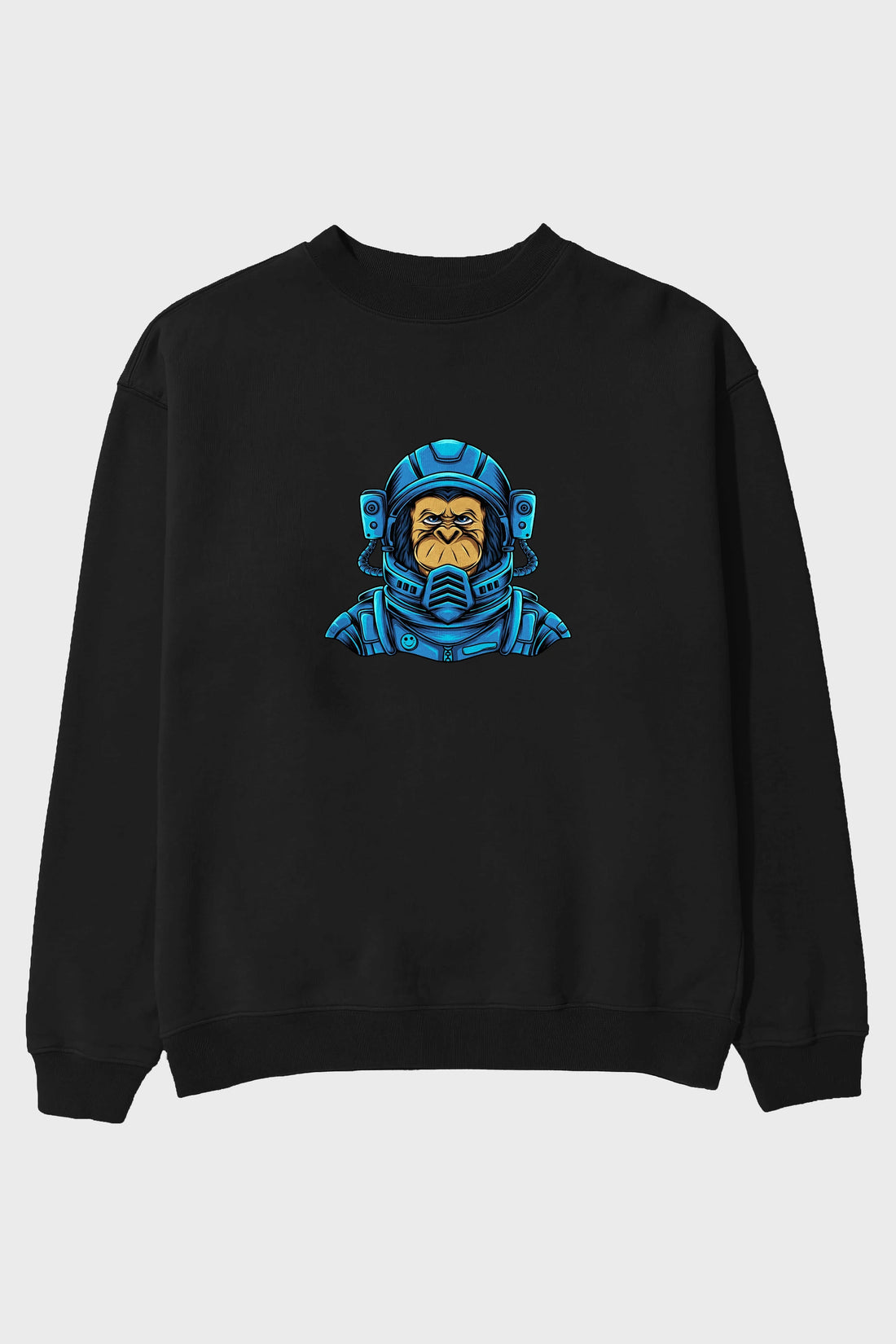 Astromonkey Ön Baskılı Oversize Sweatshirt Erkek Kadın Unisex
