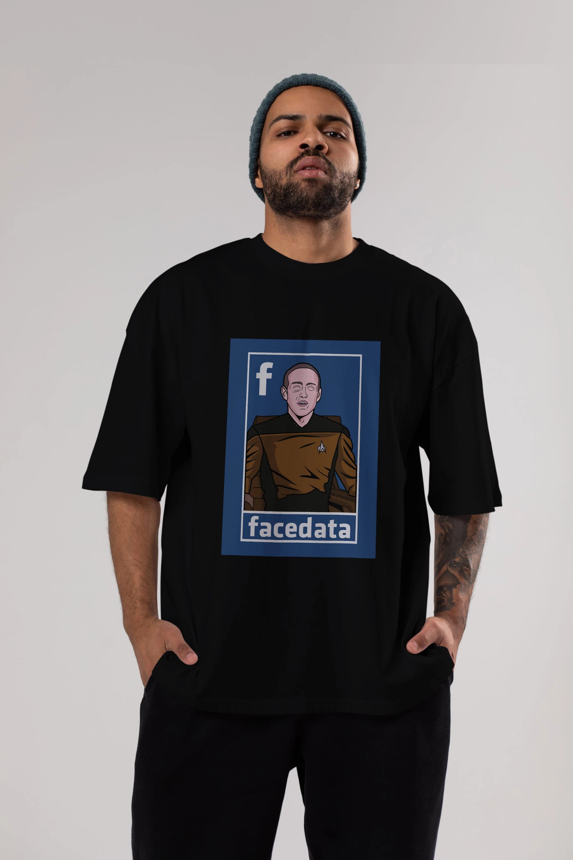 Zukerberg Data Ön Baskılı Oversize t-shirt Erkek Kadın Unisex %100 Pamuk tişort