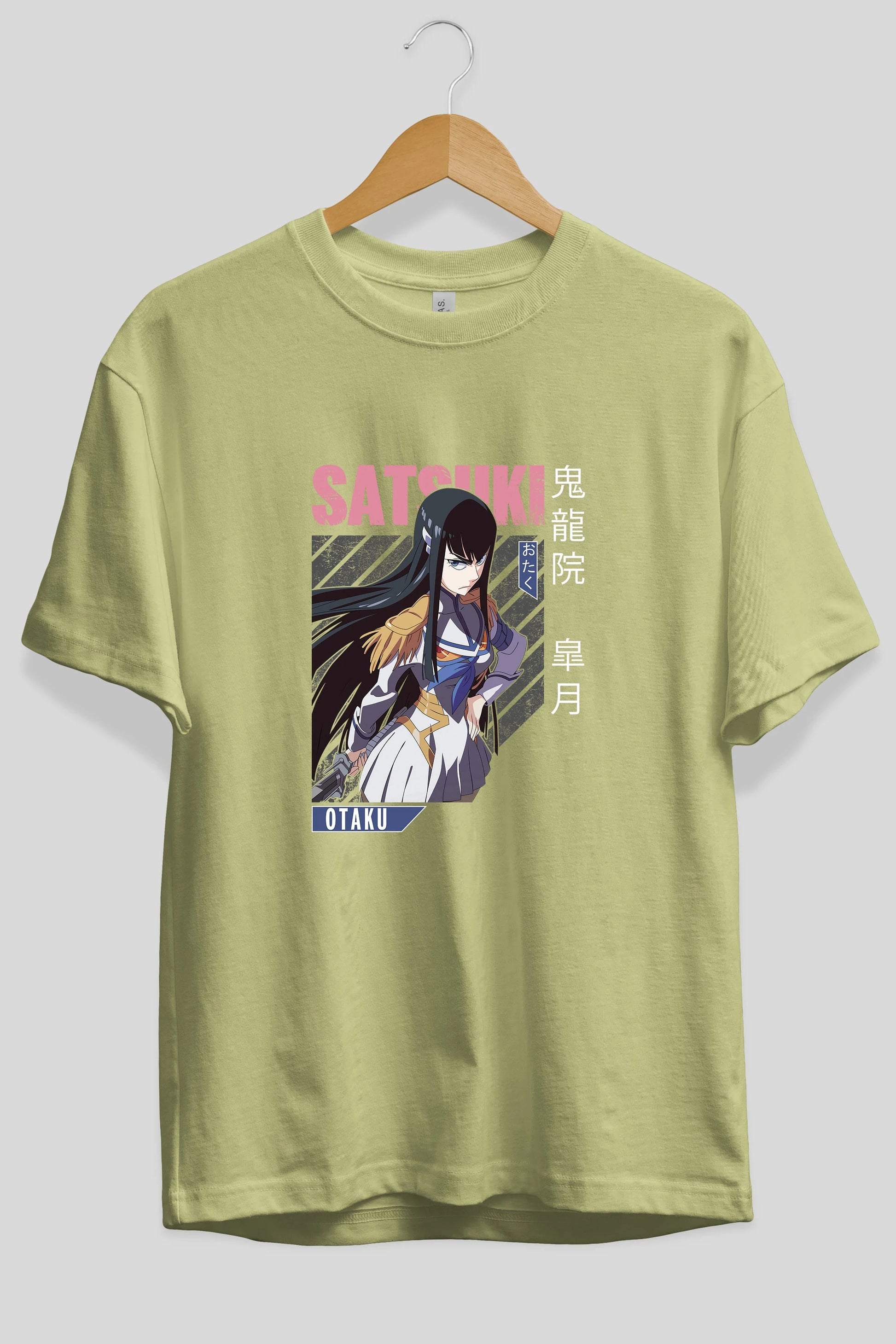 Satsuki Kiryuuin 8 Anime Ön Baskılı Oversize t-shirt %100 pamuk Erkek Kadın Unisex