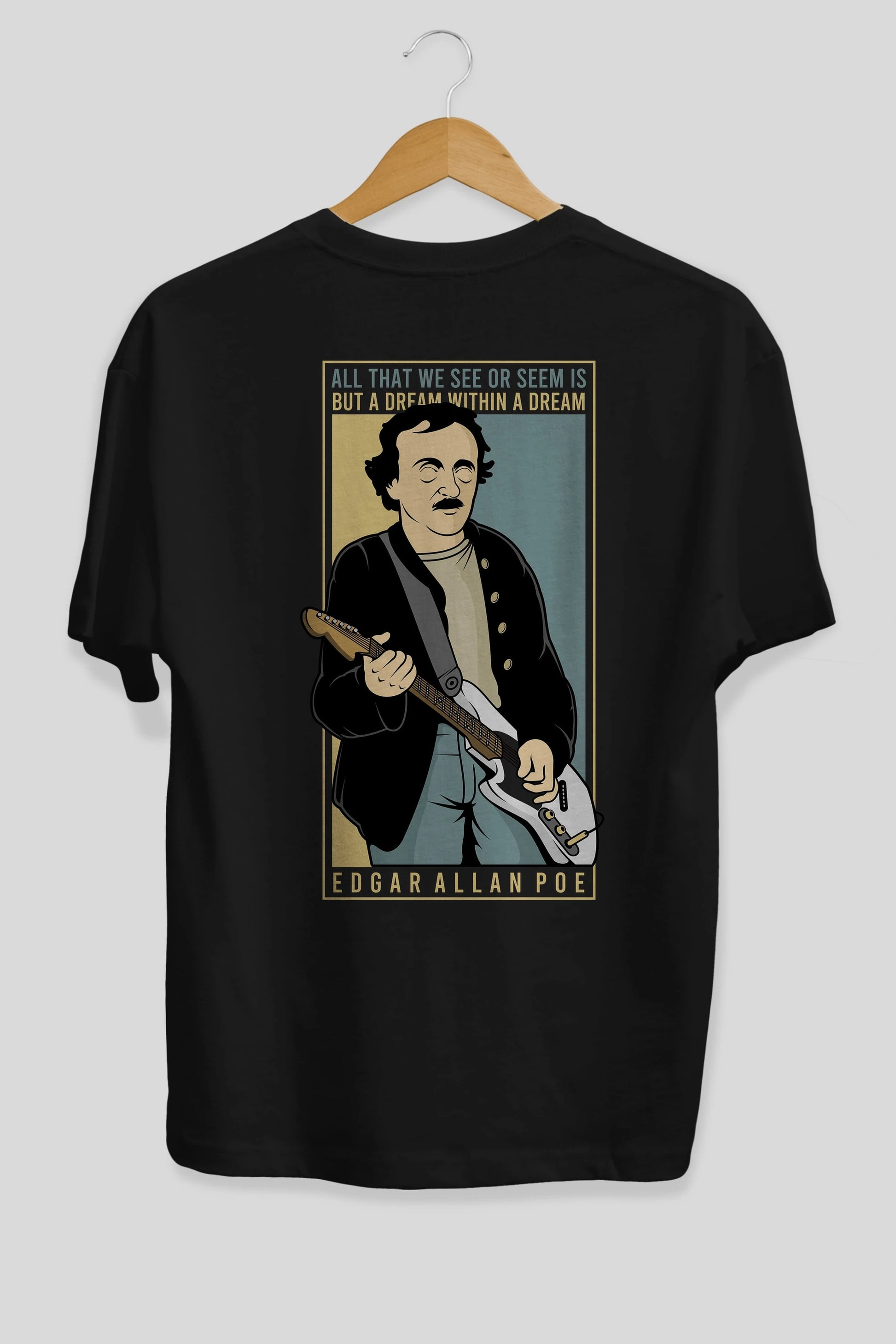 Edgar Alan Cobain Arka Baskılı Oversize t-shirt Erkek Kadın Unisex %100 Pamuk tişort