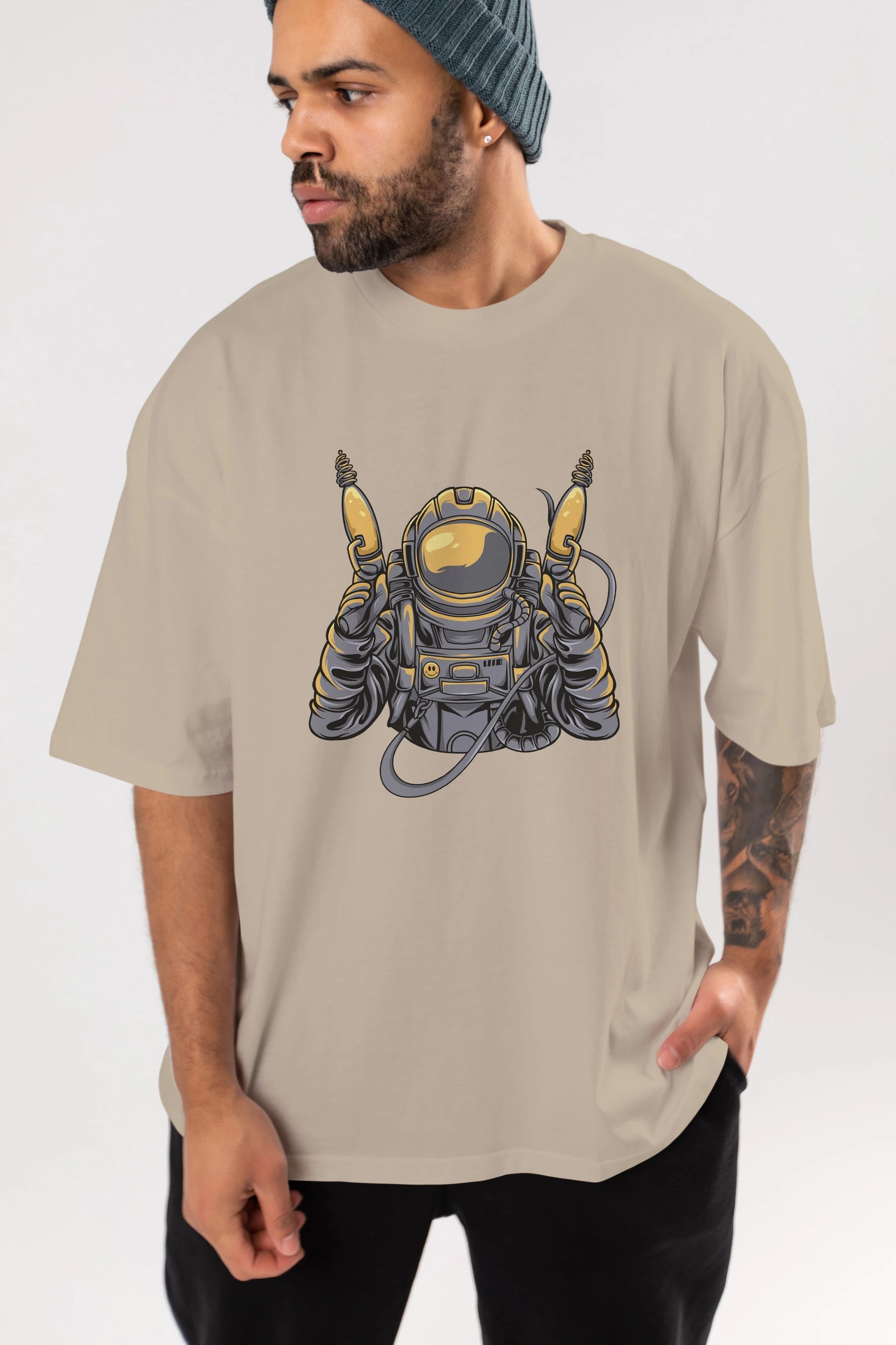 Alien Hunter Ön Baskılı Oversize t-shirt Erkek Kadın Unisex