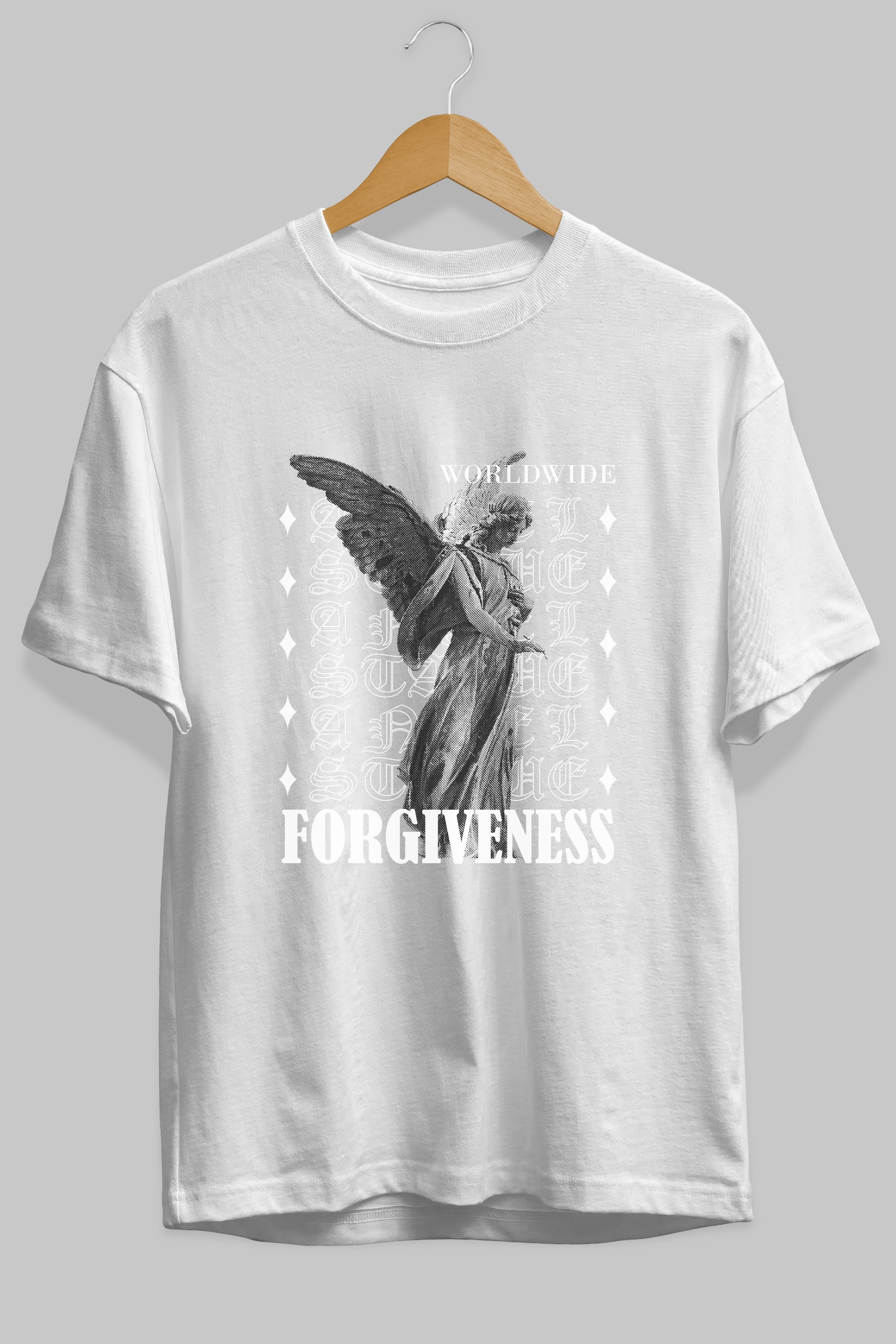 Angel Forgiveness Ön Baskılı Oversize t-shirt Erkek Kadın Unisex