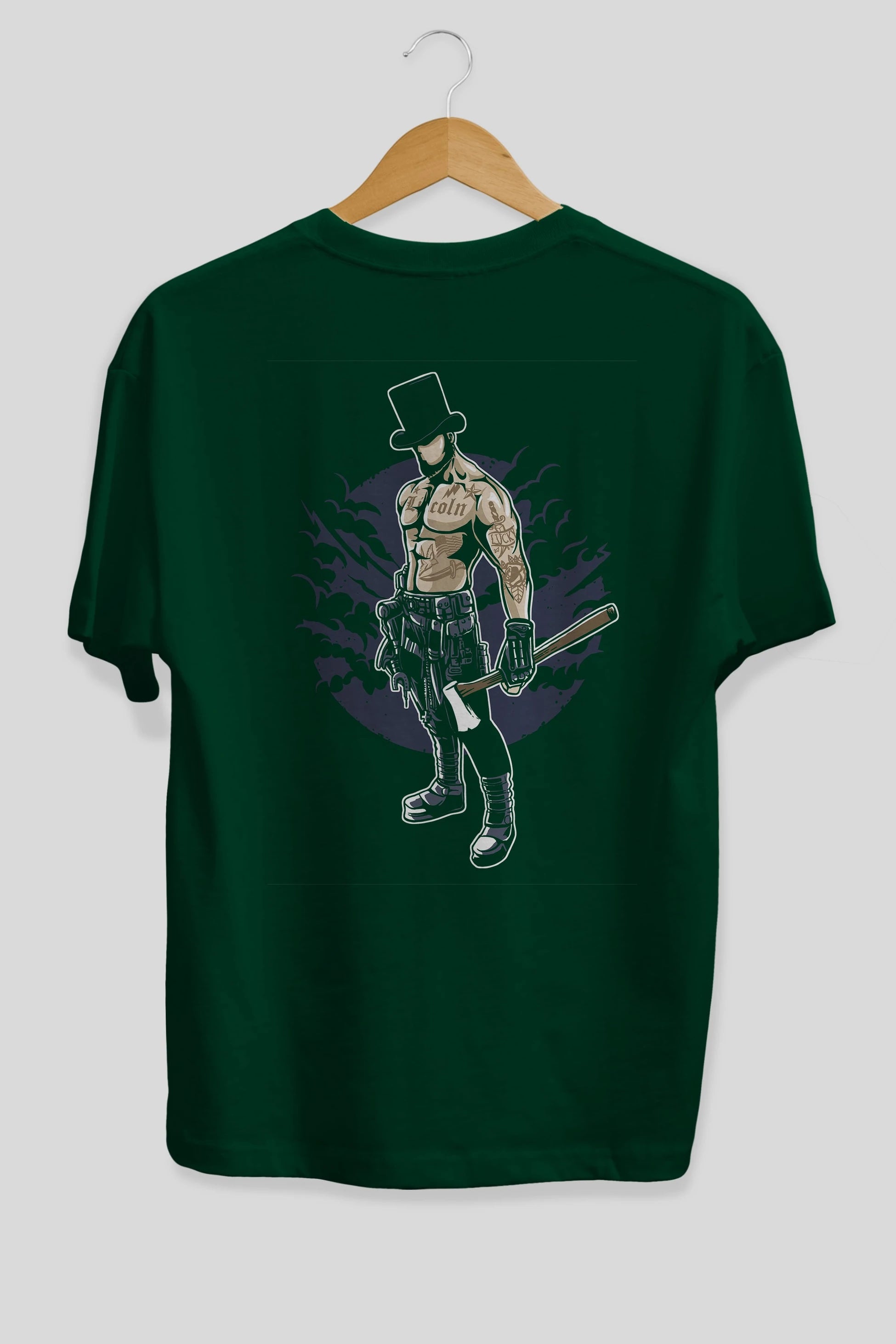 Lincoln Arka Baskılı Oversize t-shirt Erkek Kadın Unisex %100 Pamuk