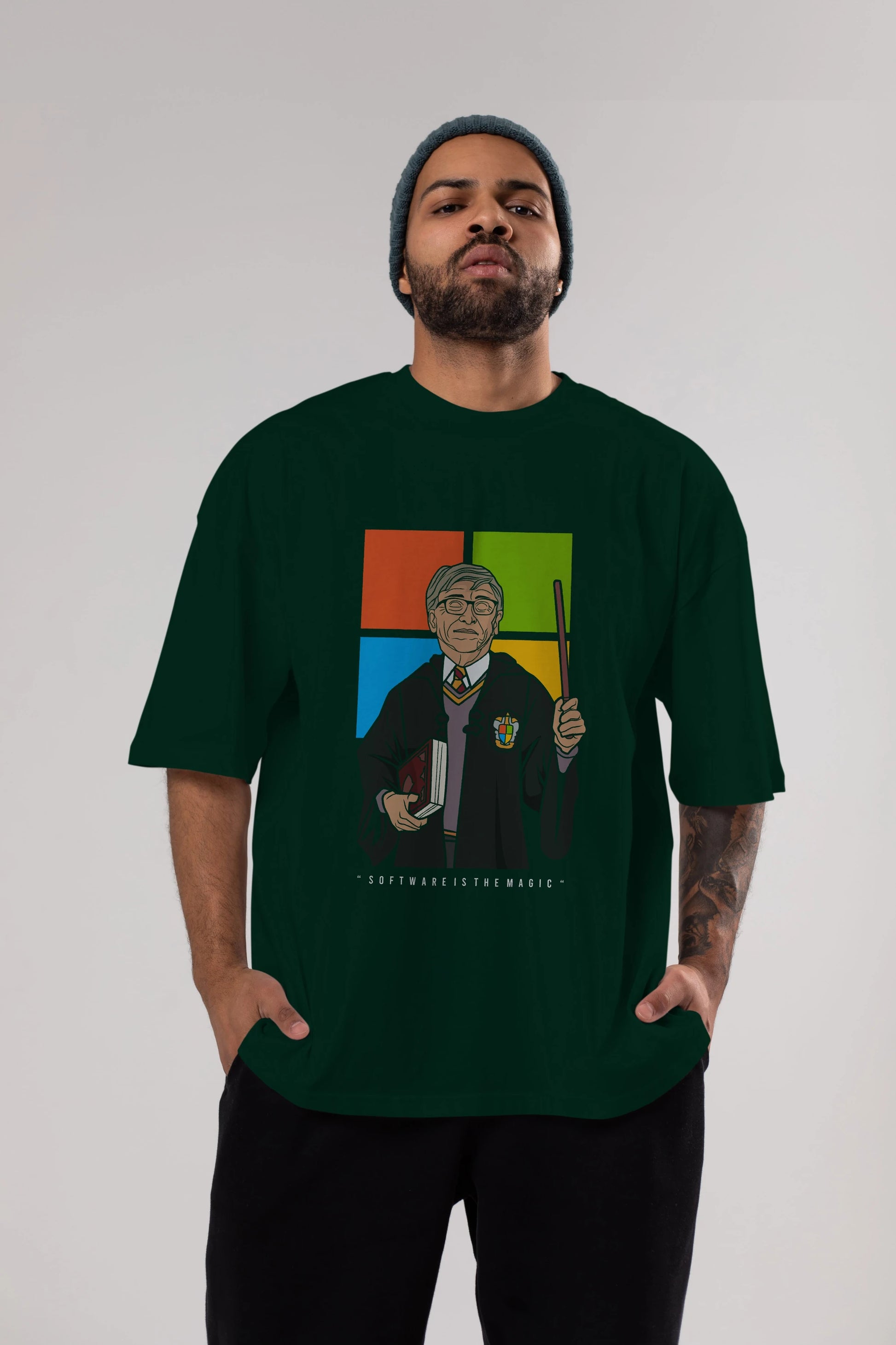 Harry Potter Gates Ön Baskılı Oversize t-shirt Erkek Kadın Unisex %100 Pamuk tişort