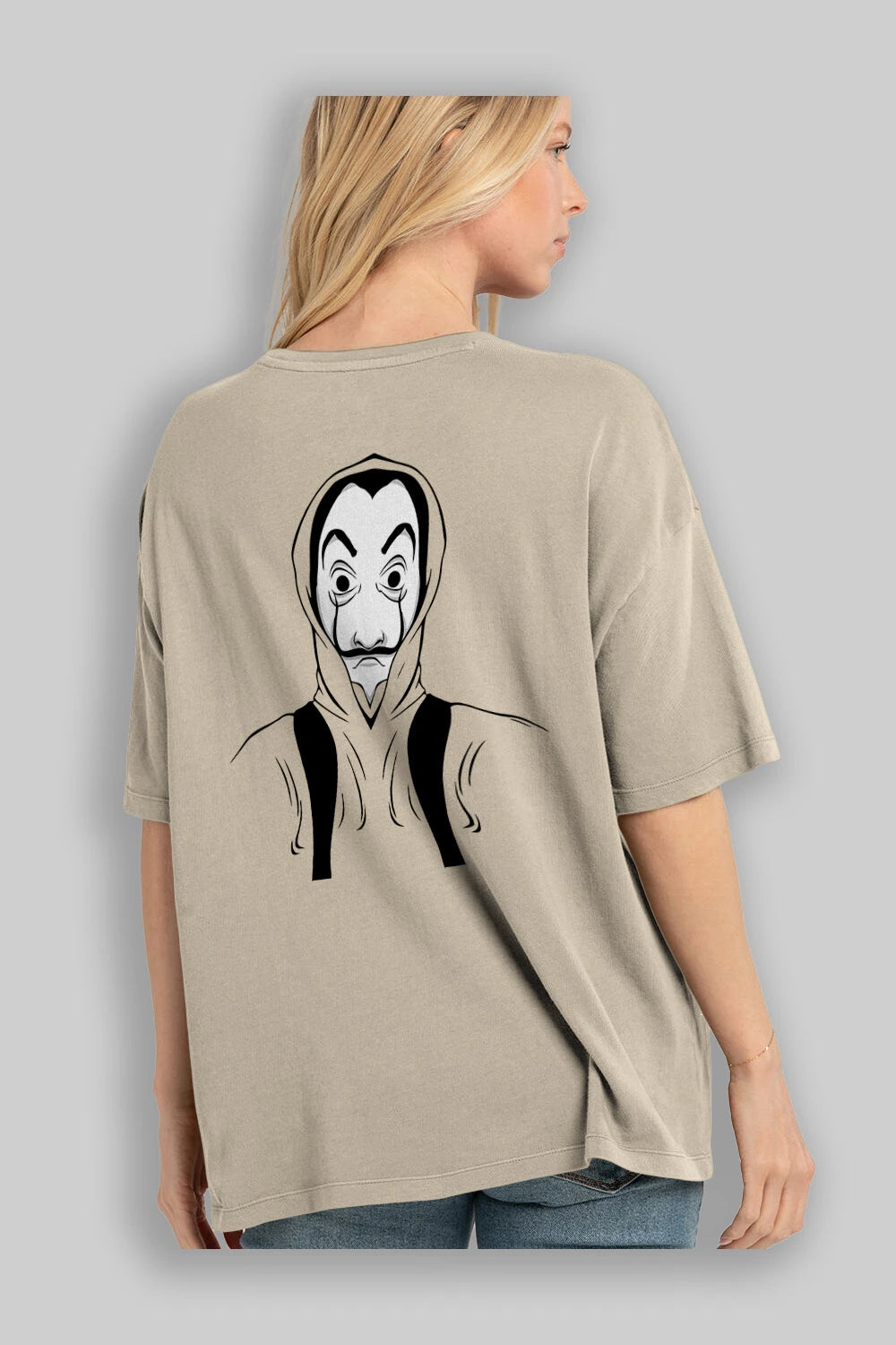La Casa De Papel (7) Arka Baskılı Oversize t-shirt Erkek Kadın Unisex %100 Pamuk Bisiklet Yaka tişort