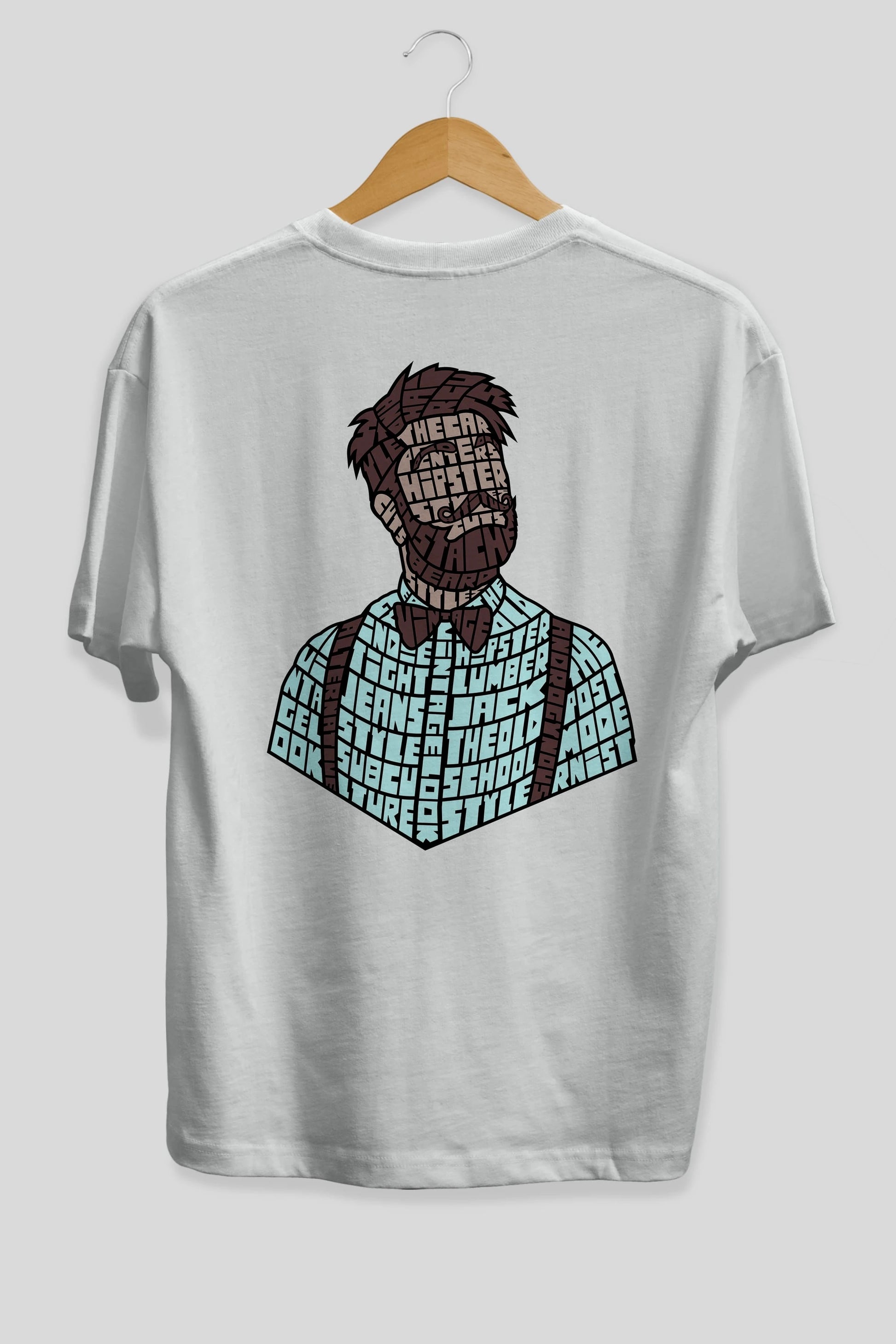 Hipster (2) Arka Baskılı Oversize t-shirt %100 pamuk Erkek Kadın Unisex