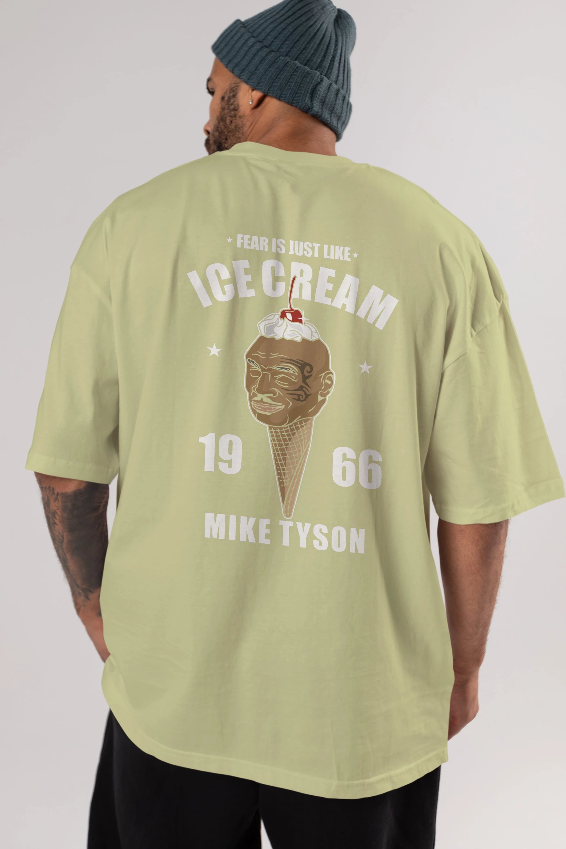 Tyson Ice Cream Arka Baskılı Oversize t-shirt Erkek Kadın Unisex %100 Pamuk tişort