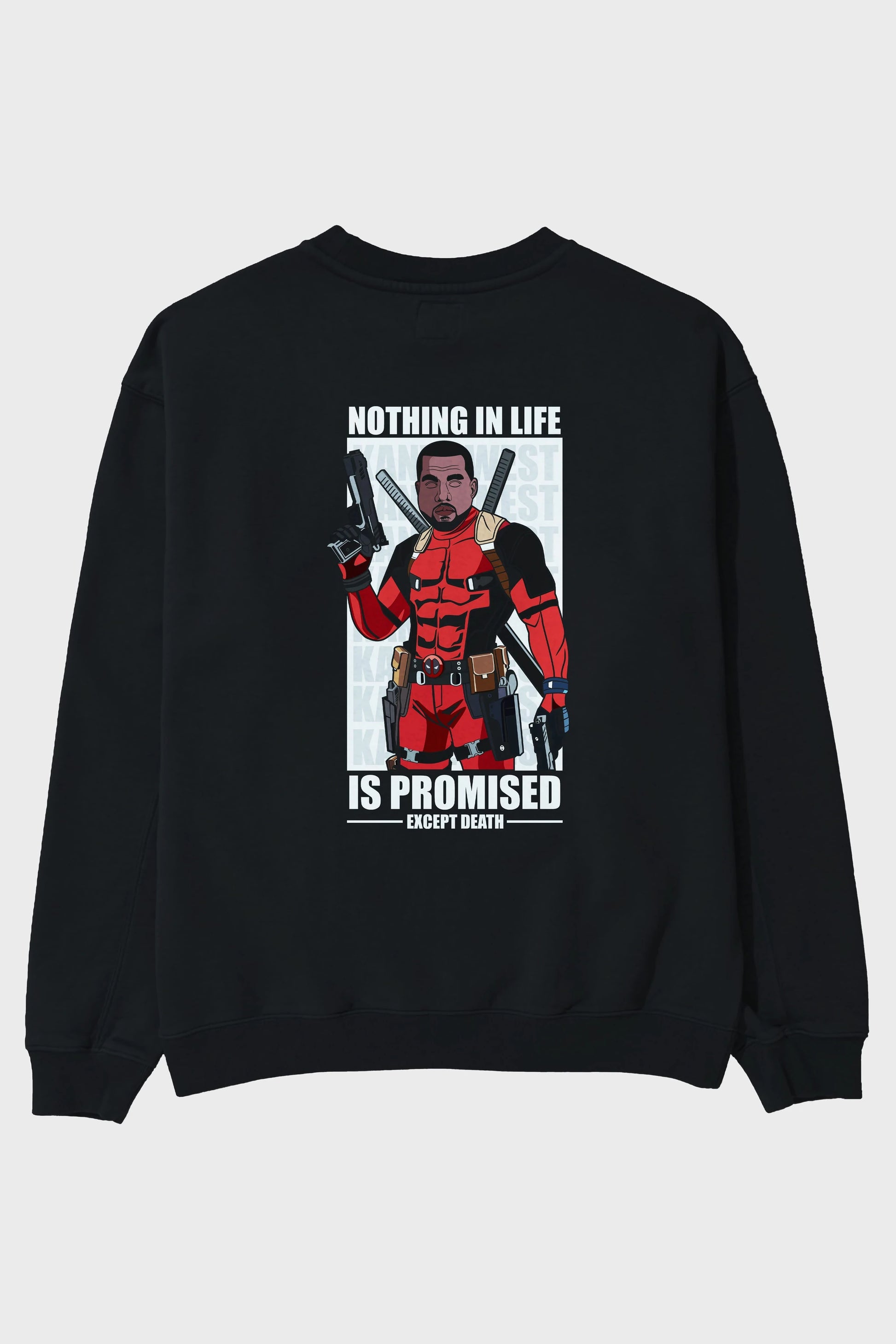 Kanye West Deadpool Arka Baskılı Oversize Sweatshirt Erkek Kadın Unisex