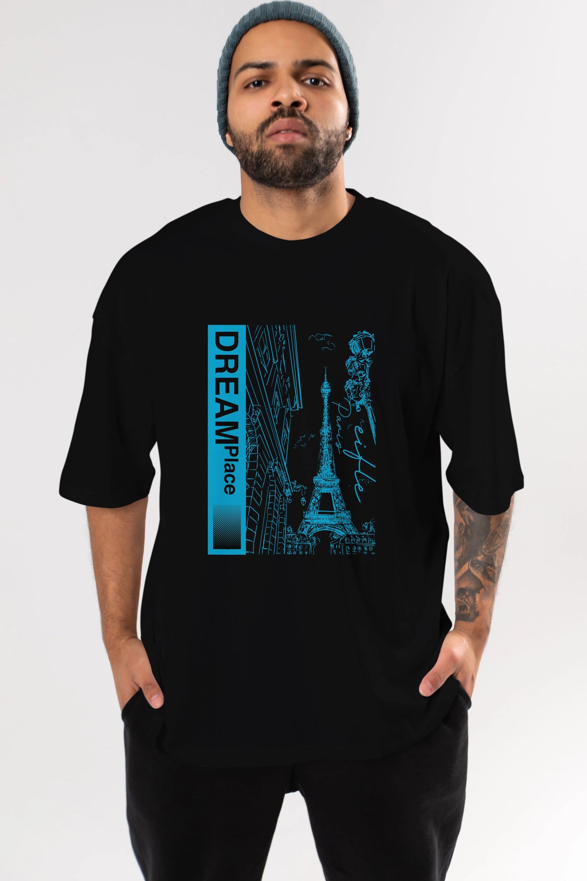 Dream Place Ön Baskılı Oversize t-shirt Erkek Kadın Unisex