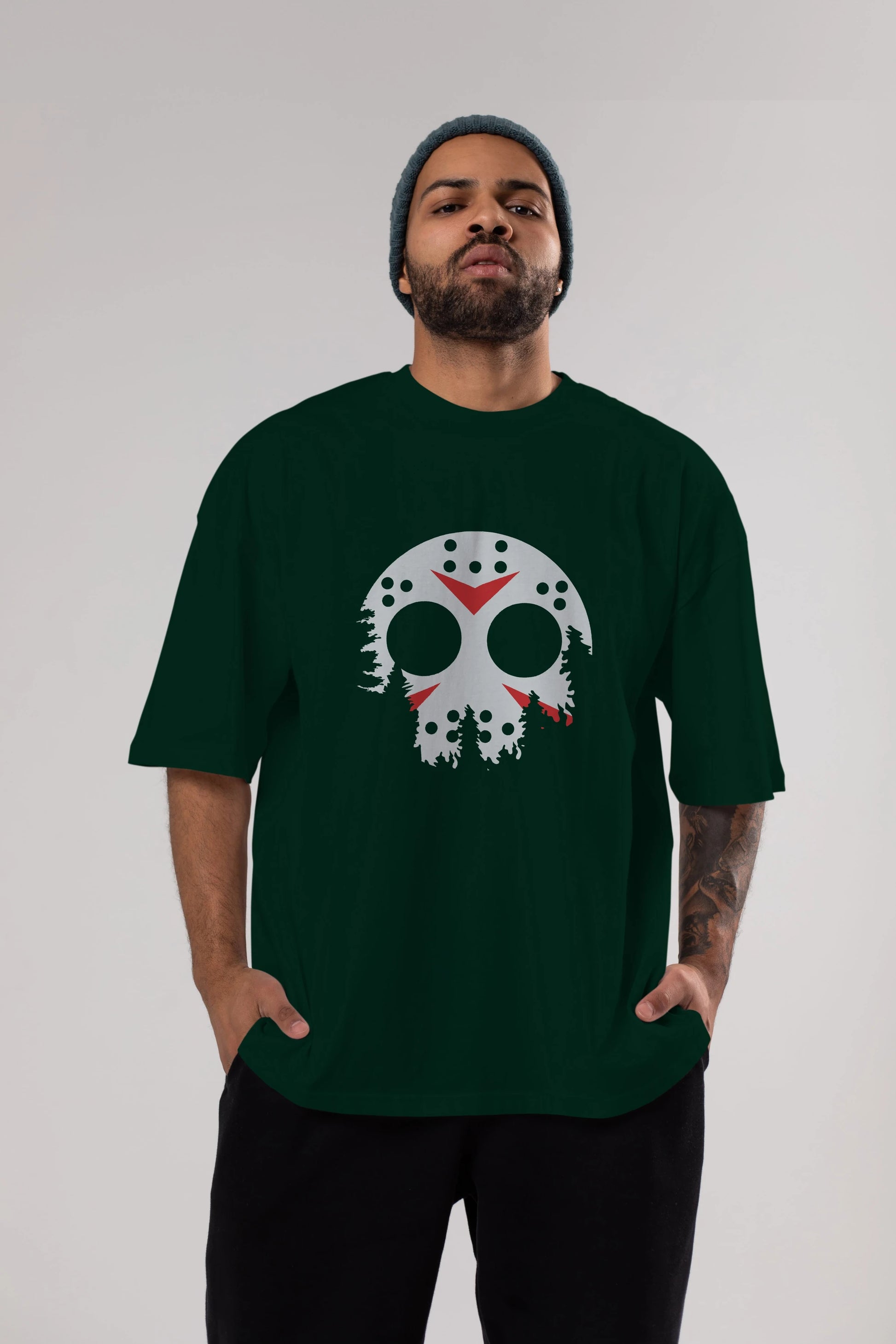 Jason Moon Ön Baskılı Oversize t-shirt %100 pamuk Erkek Kadın Unisex