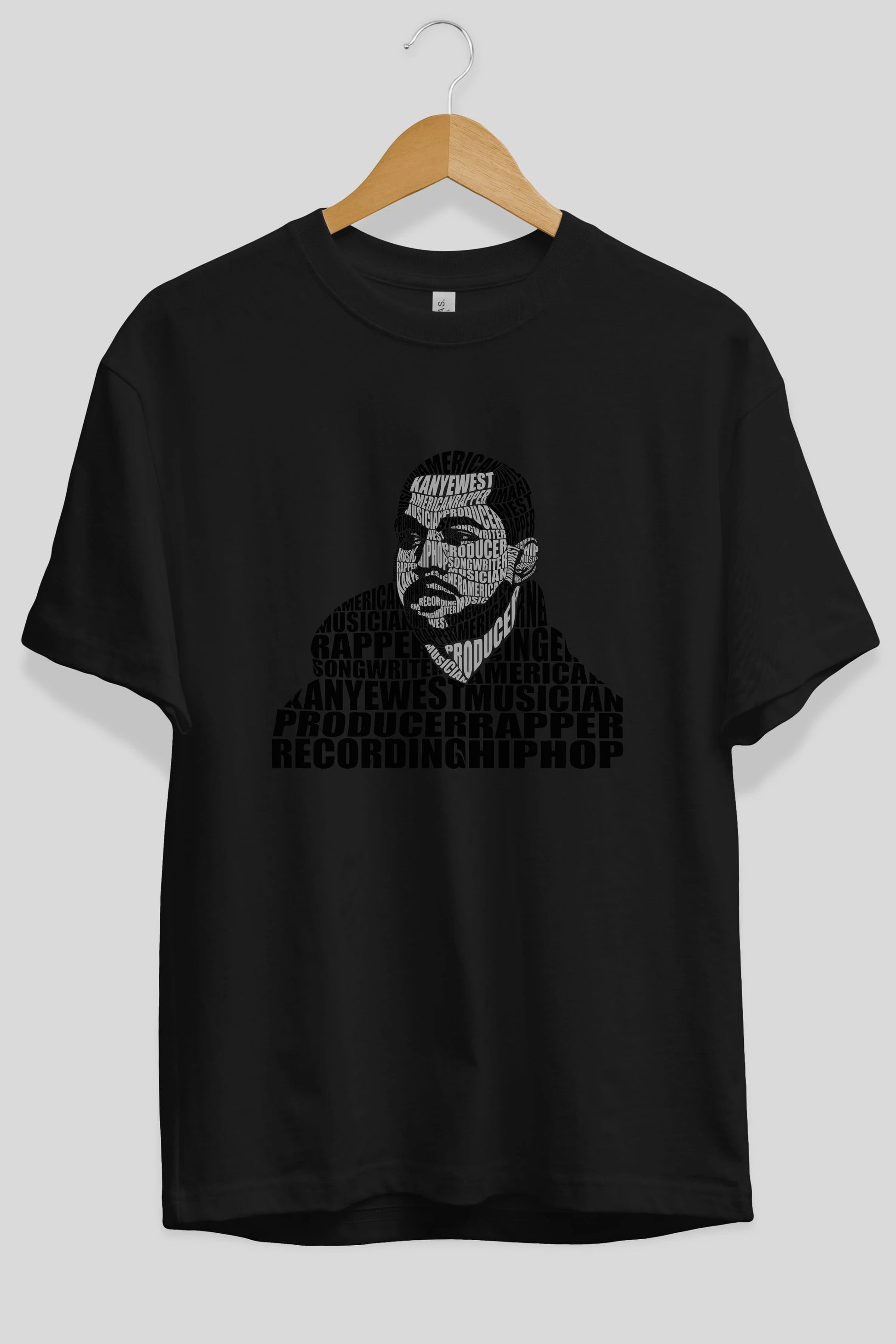 Kanye West Calligram Ön Baskılı Oversize t-shirt %100 pamuk Erkek Kadın Unisex