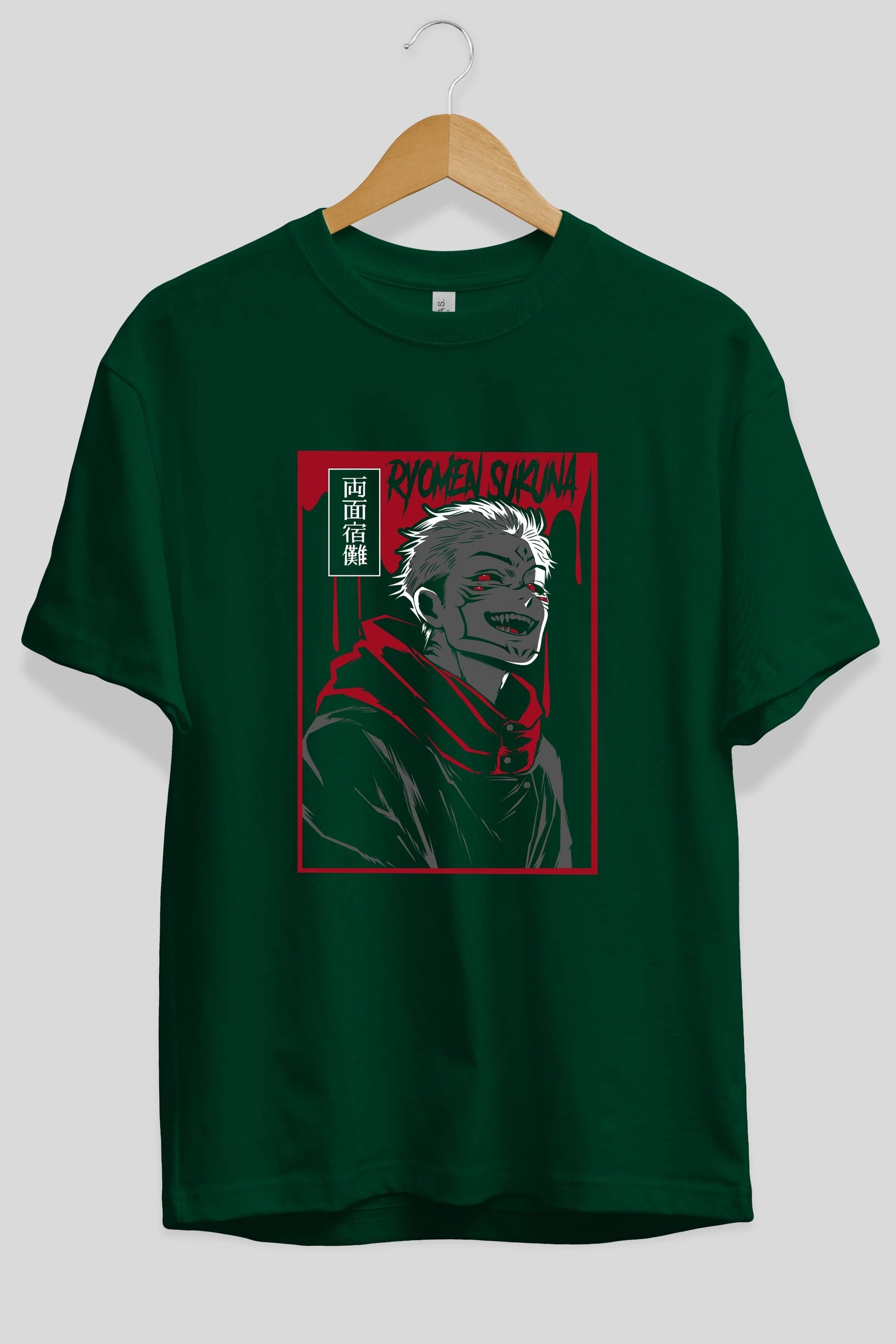 SUKUNA Anime Ön Baskılı Oversize t-shirt %100 pamuk Erkek Kadın Unisex