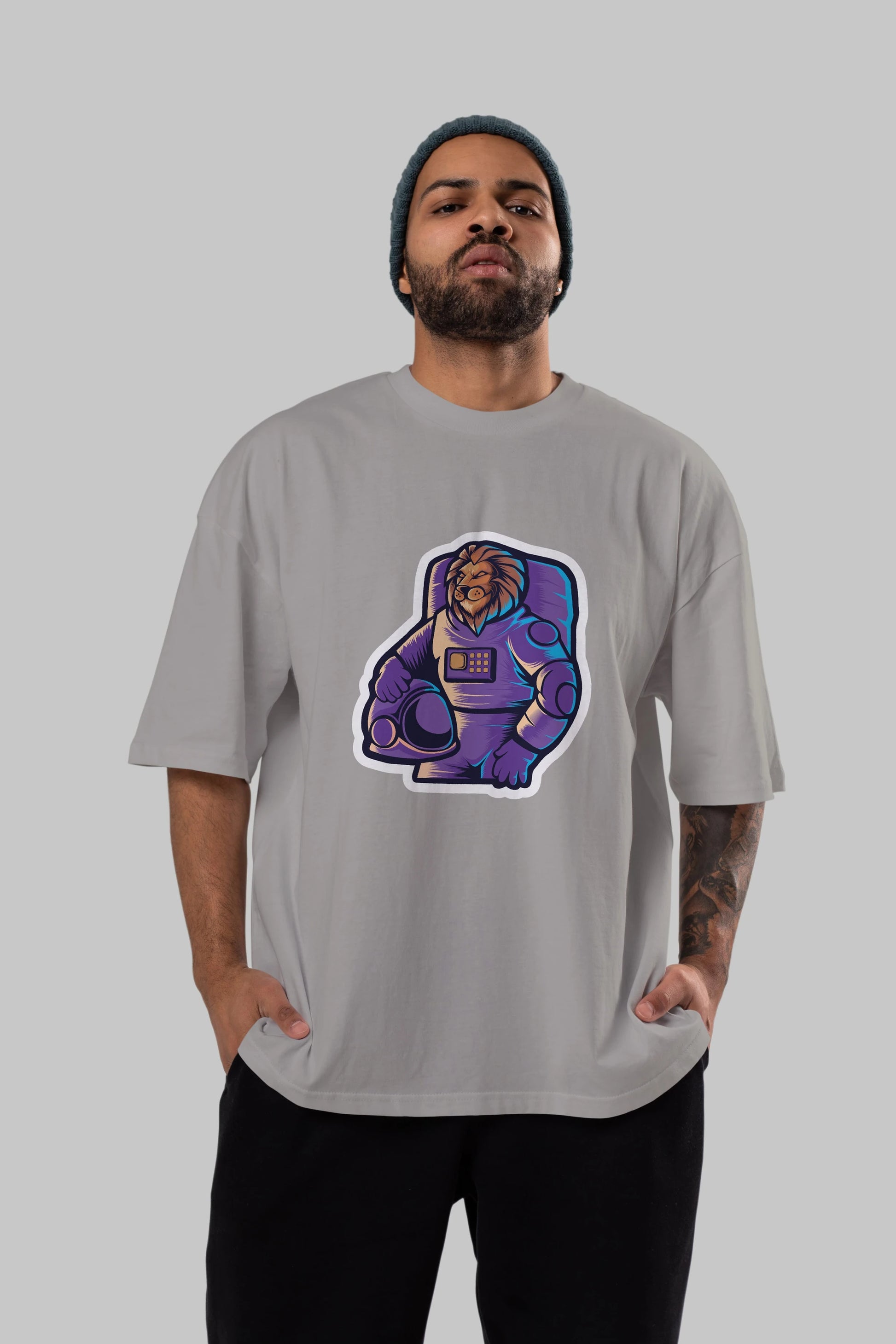 Astroking Sticker Ön Baskılı Oversize t-shirt Erkek Kadın Unisex