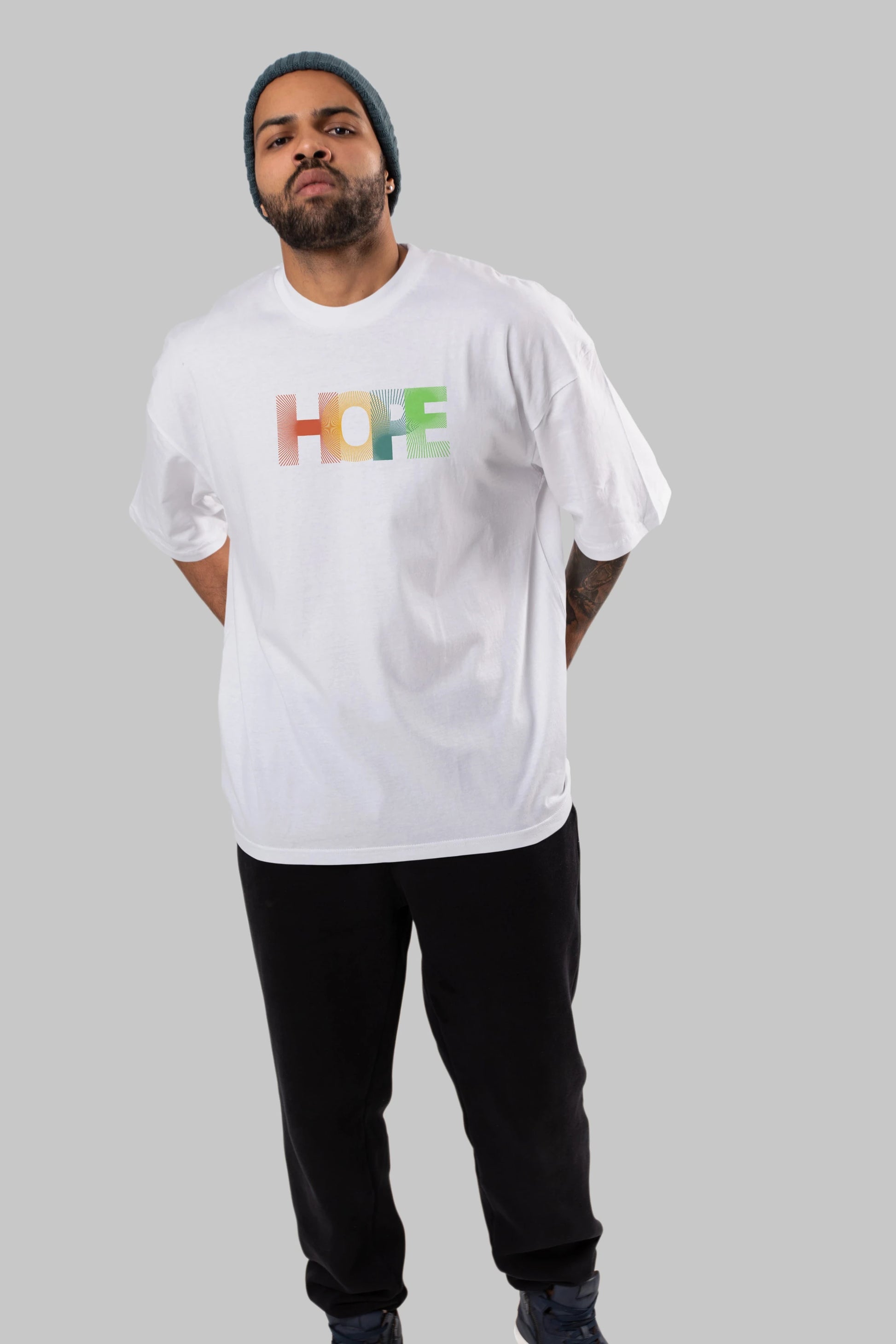 Hope Ön Baskılı Oversize t-shirt Erkek Kadın Unisex