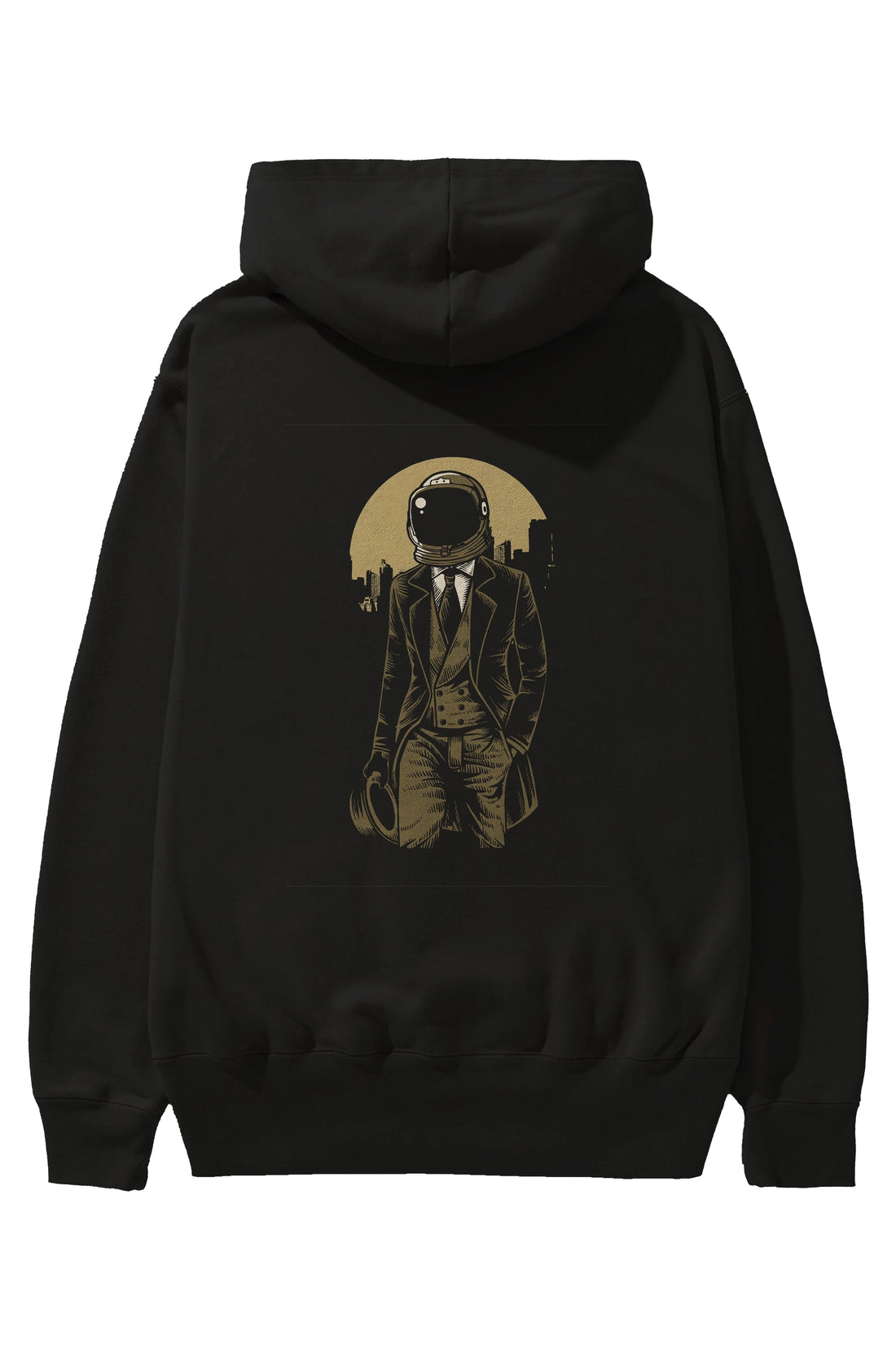 Classic Astronaut Arka Baskılı Hoodie Oversize Kapüşonlu Sweatshirt Erkek Kadın Unisex