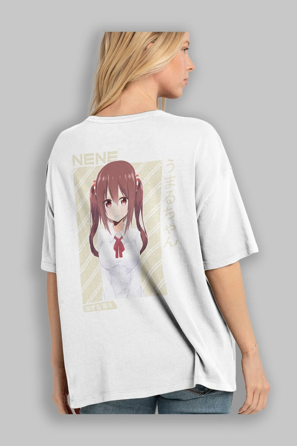 Nene Ebina 1 Anime Arka Baskılı Oversize t-shirt Erkek Kadın Unisex