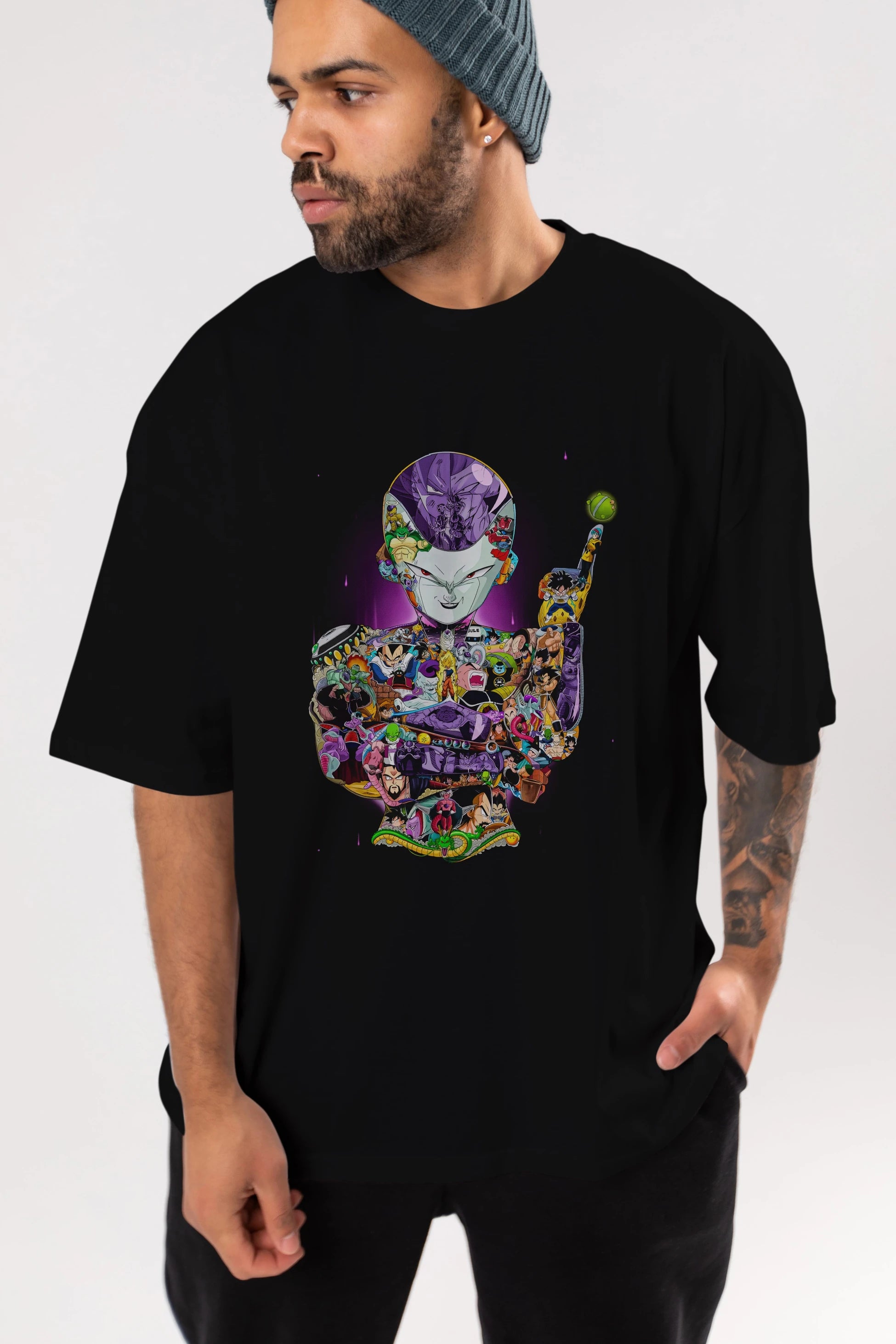DRAGON BALL ART (4) Anime Ön Baskılı Oversize t-shirt %100 pamuk Erkek Kadın Unisex