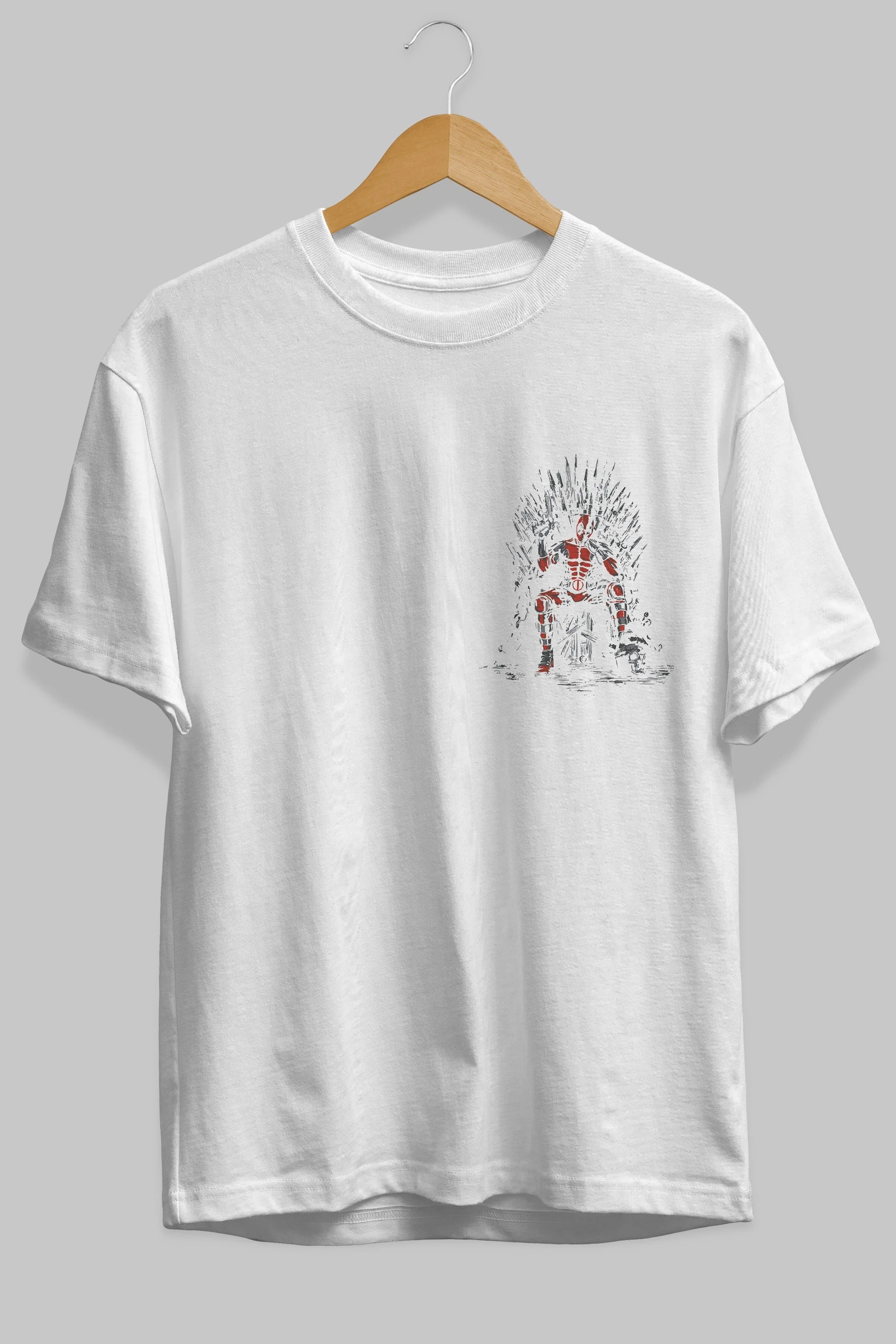 Deadpool (6) Ön Sol Baskılı Oversize t-shirt Erkek Kadın Unisex %100 Pamuk Bisiklet Yaka tişort