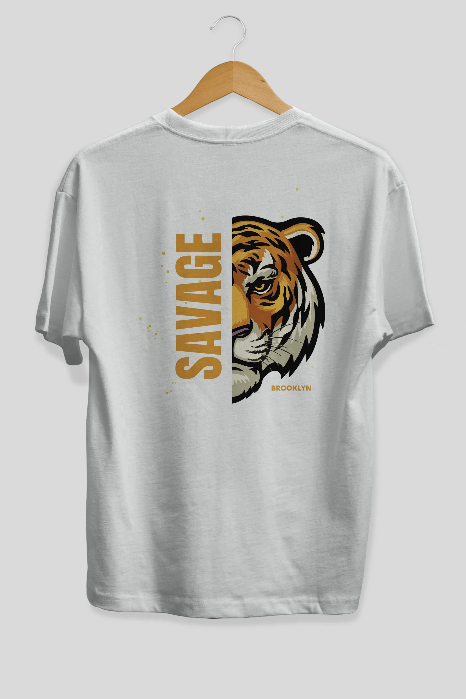 Savage Brooklyn Yazılı Arka Baskılı Oversize t-shirt Erkek Kadın Unisex