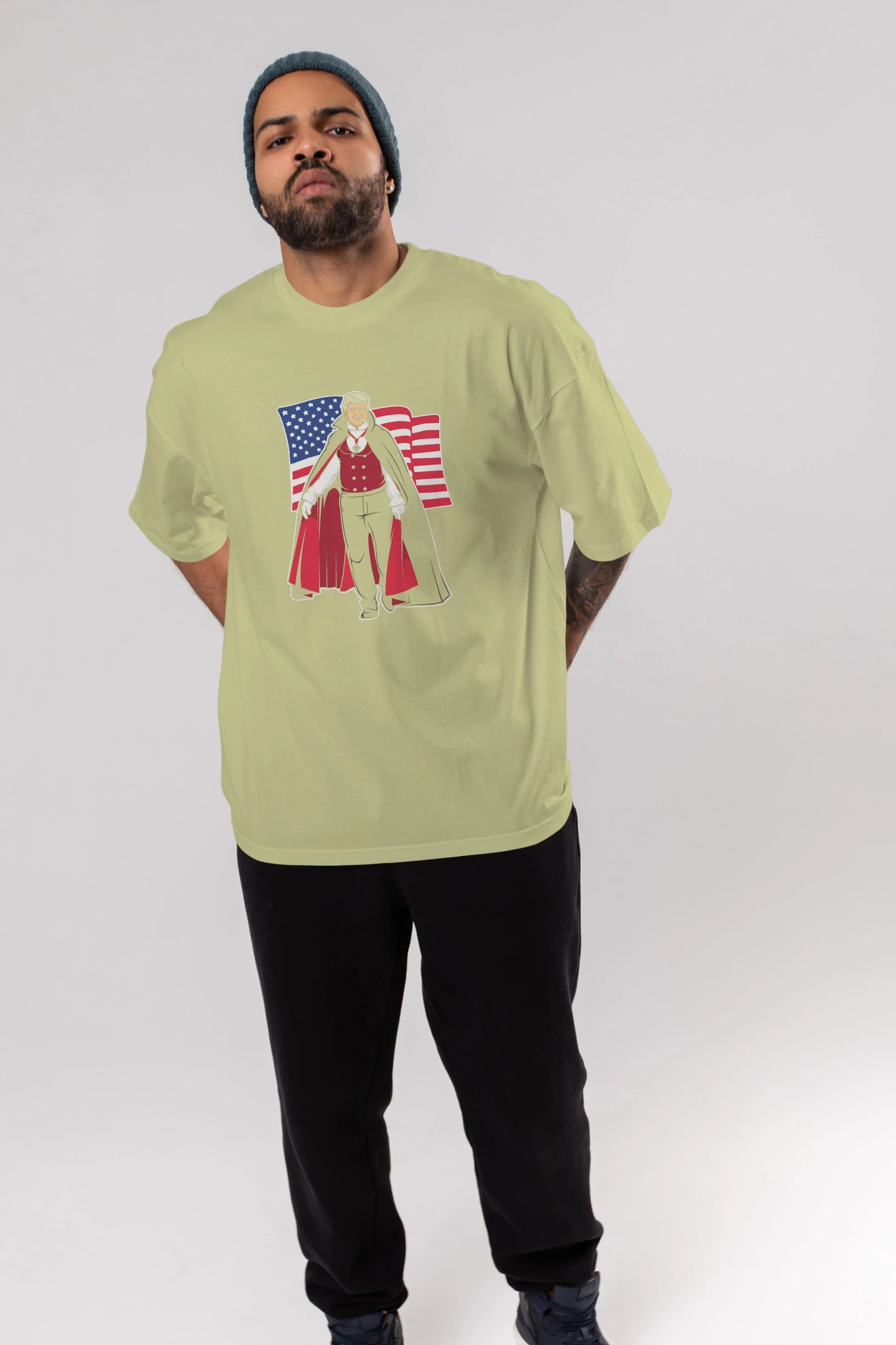 Trump Dracula Ön Baskılı Oversize t-shirt Erkek Kadın Unisex %100 Pamuk tişort
