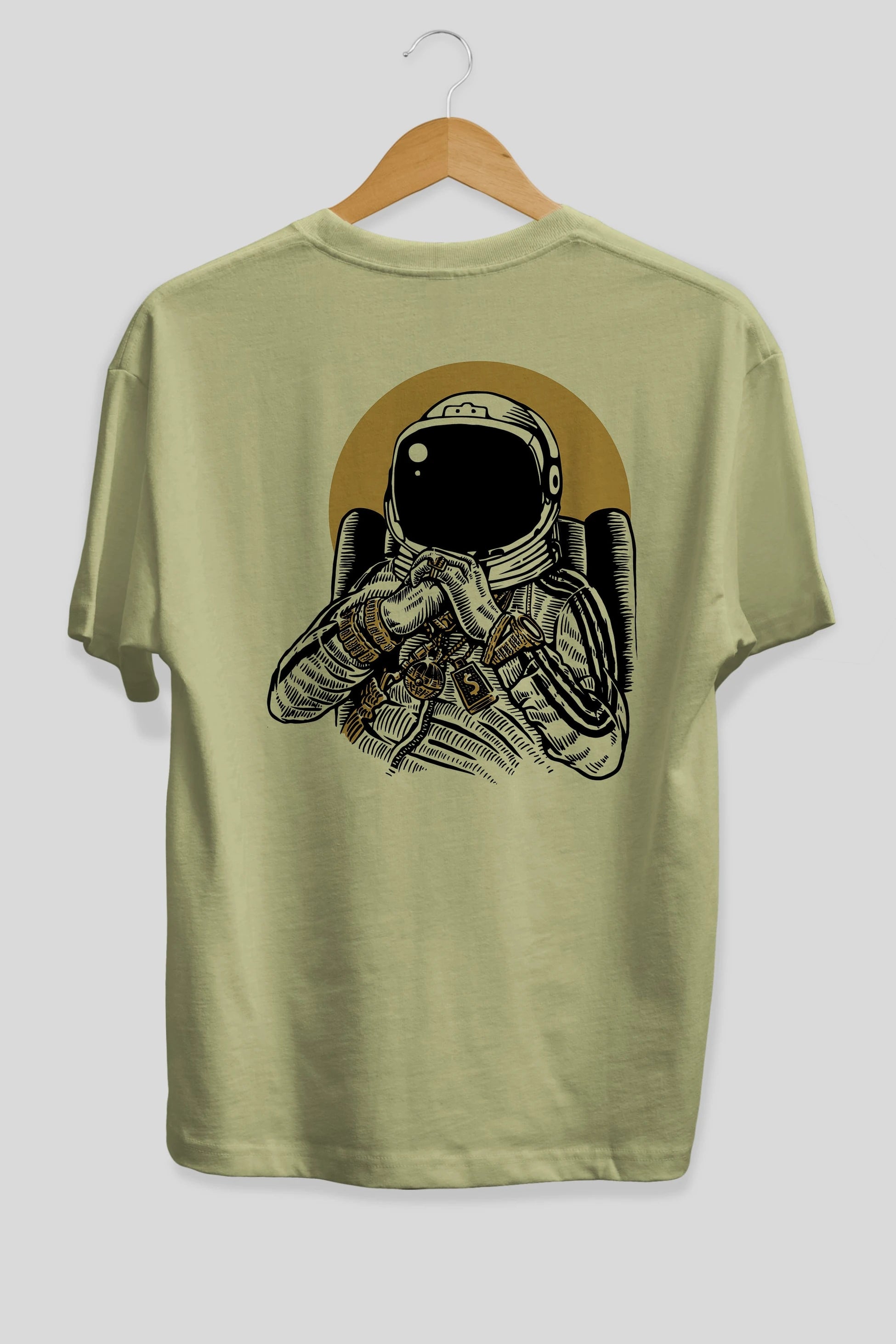 Space Dee Jay Arka Baskılı Oversize t-shirt Erkek Kadın Unisex %100 Pamuk