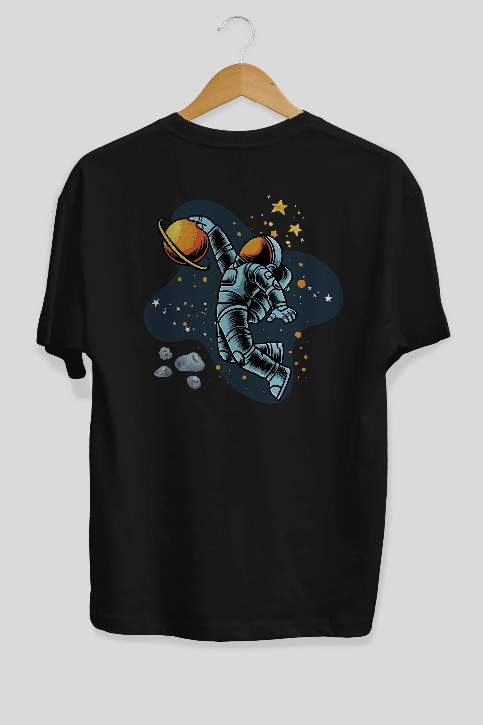 Astronot Basketbol Arka Baskılı Oversize t-shirt Erkek Kadın Unisex