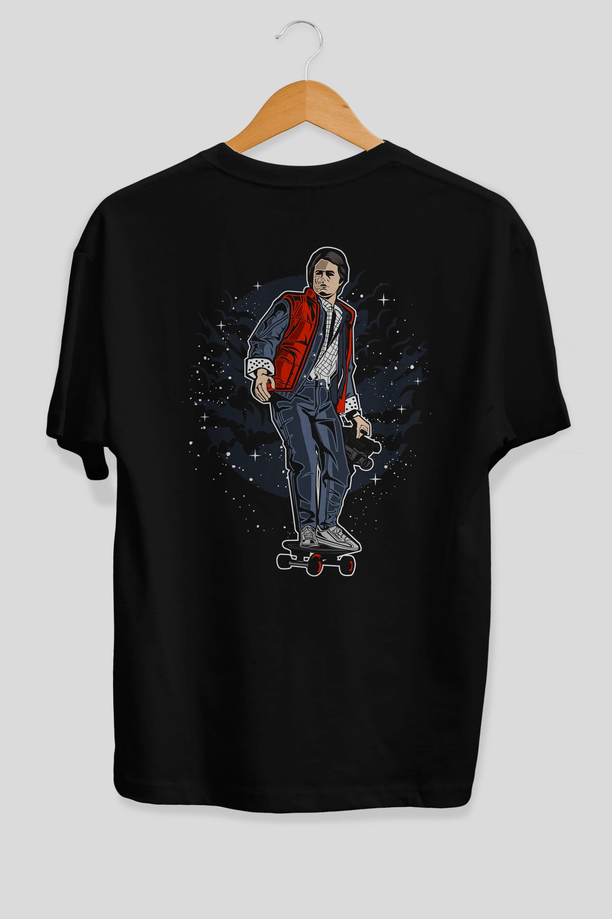 MARTY Arka Baskılı Oversize t-shirt Erkek Kadın Unisex %100 Pamuk