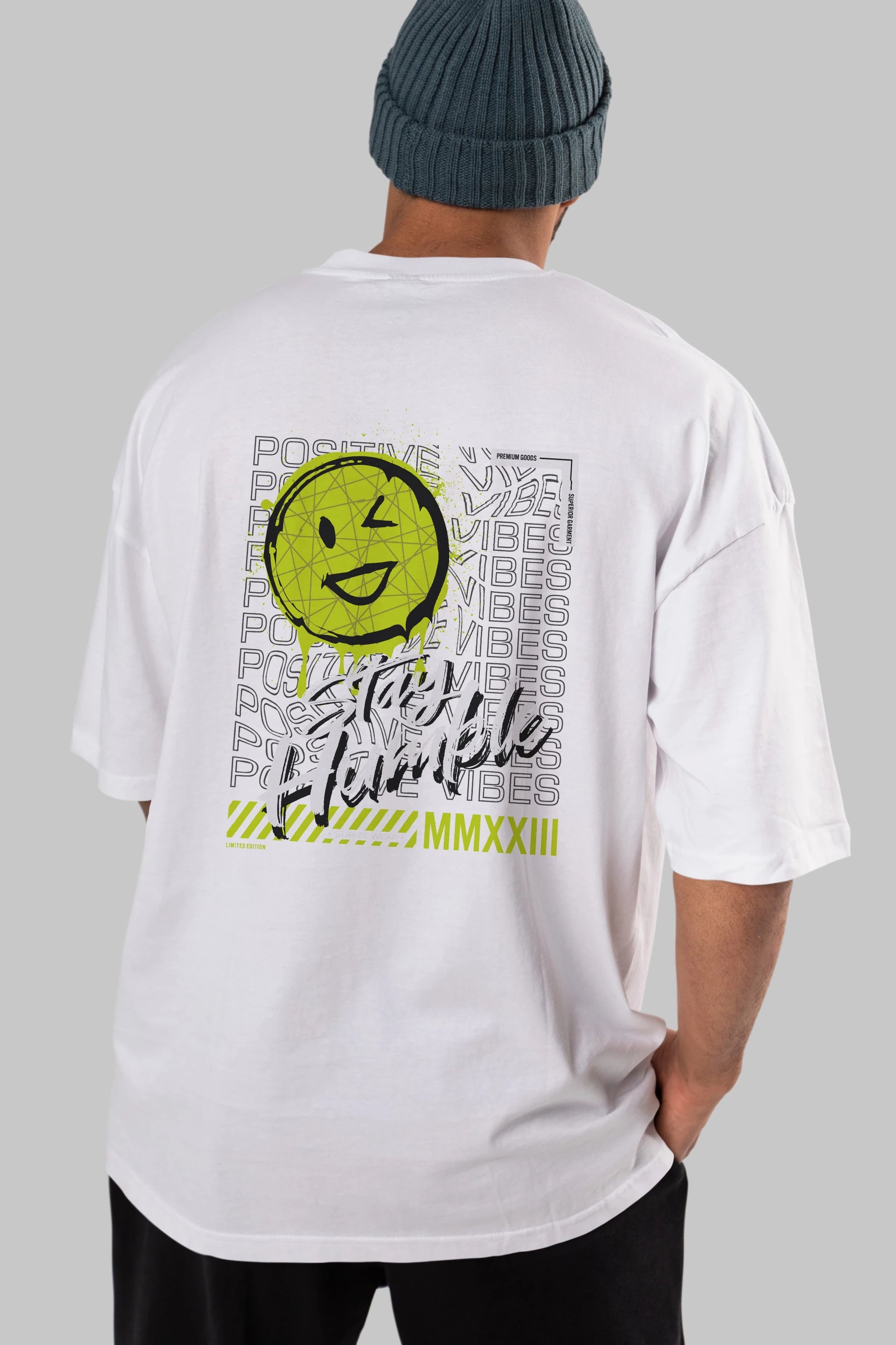 Stay Humble Arka Baskılı Oversize t-shirt Erkek Kadın Unisex