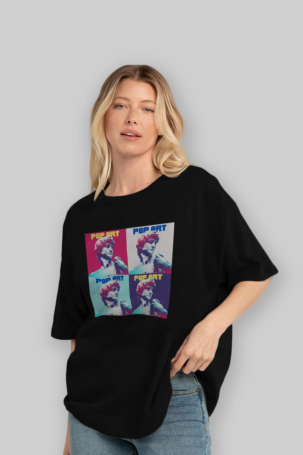 Creative Pop Art Ön Baskılı Oversize t-shirt Erkek Kadın Unisex