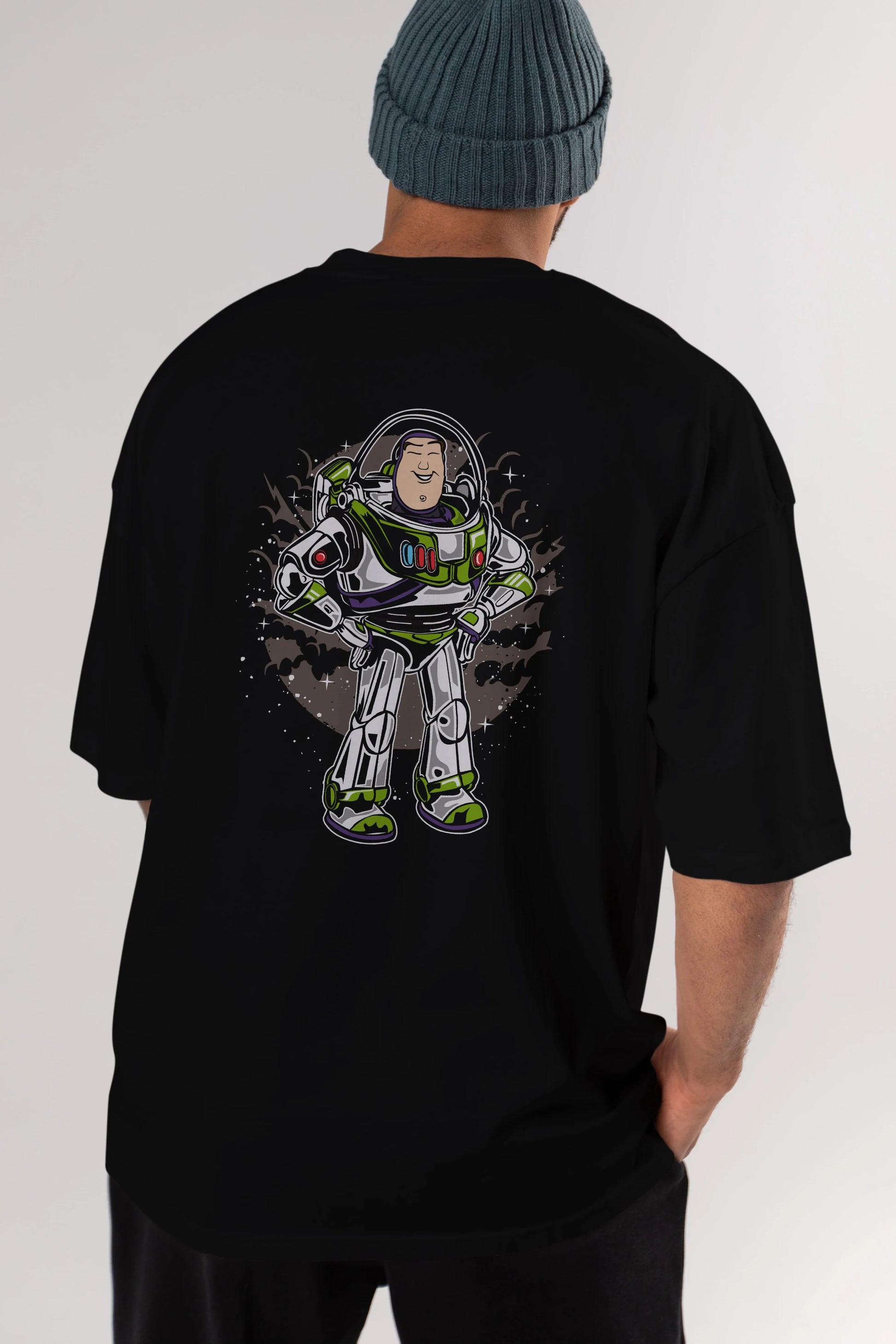 Buzz Arka Baskılı Oversize t-shirt Erkek Kadın Unisex %100 Pamuk