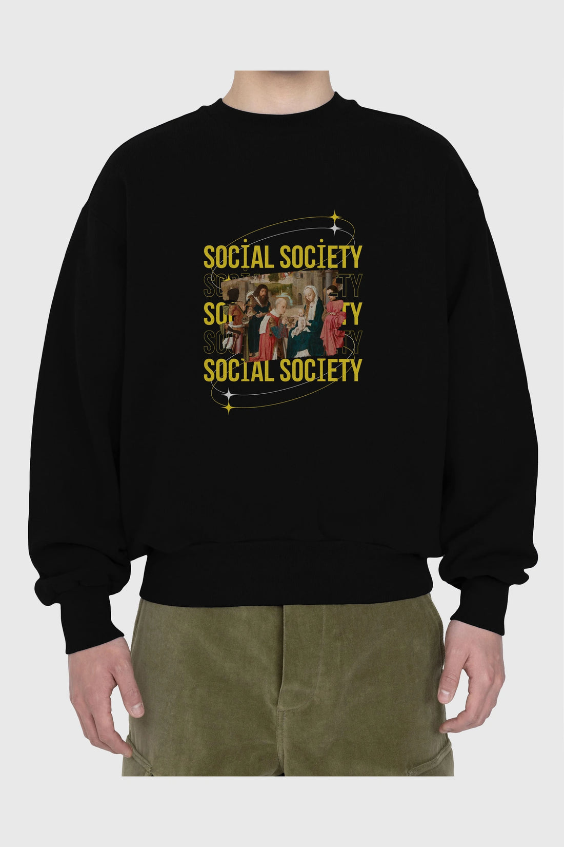 Social Society Yazılı Ön Baskılı Oversize Sweatshirt Erkek Kadın Unisex