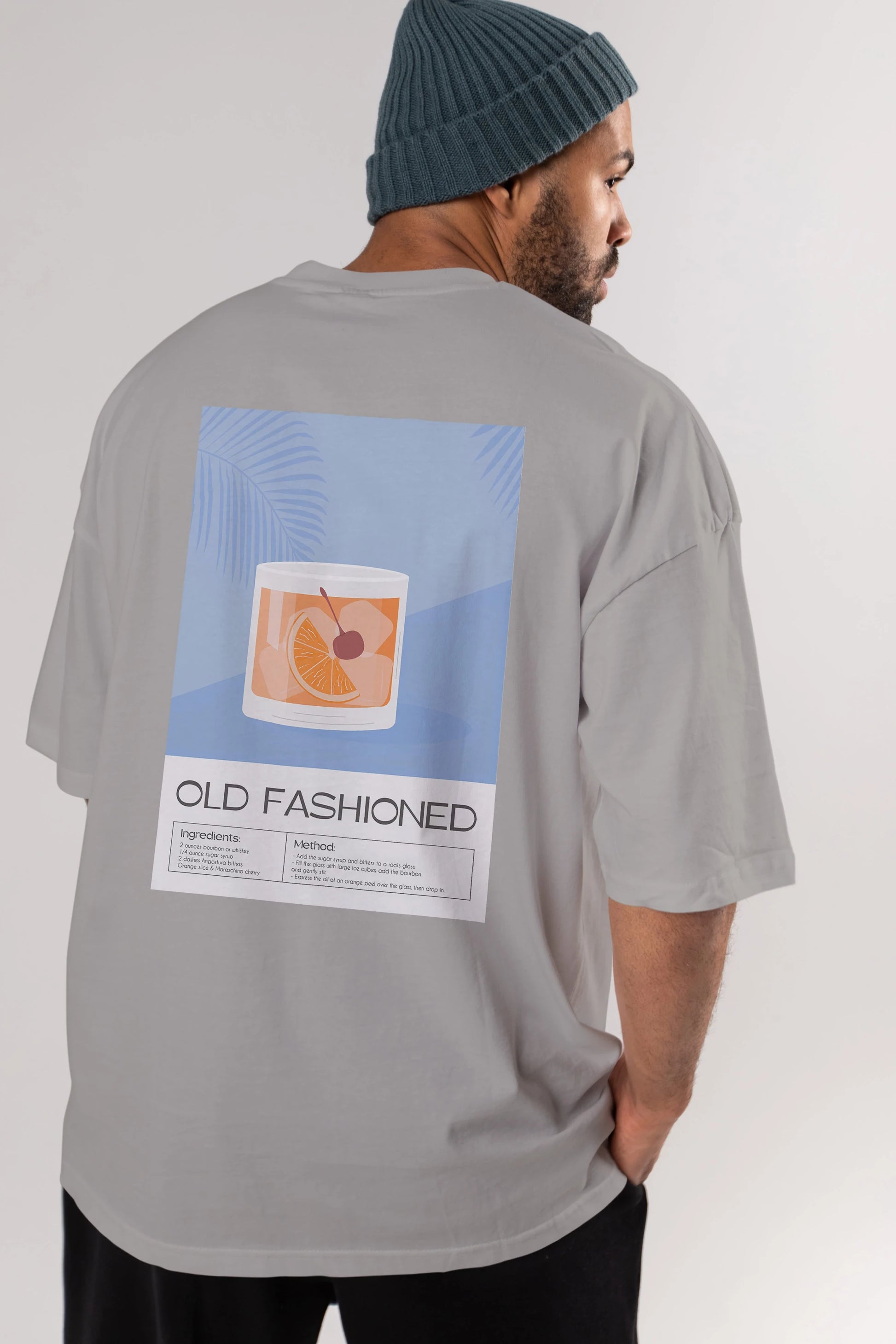 Old Fashioned 3 Arka Baskılı Oversize t-shirt Erkek Kadın Unisex %100 Pamuk Bisiklet Yaka tişort