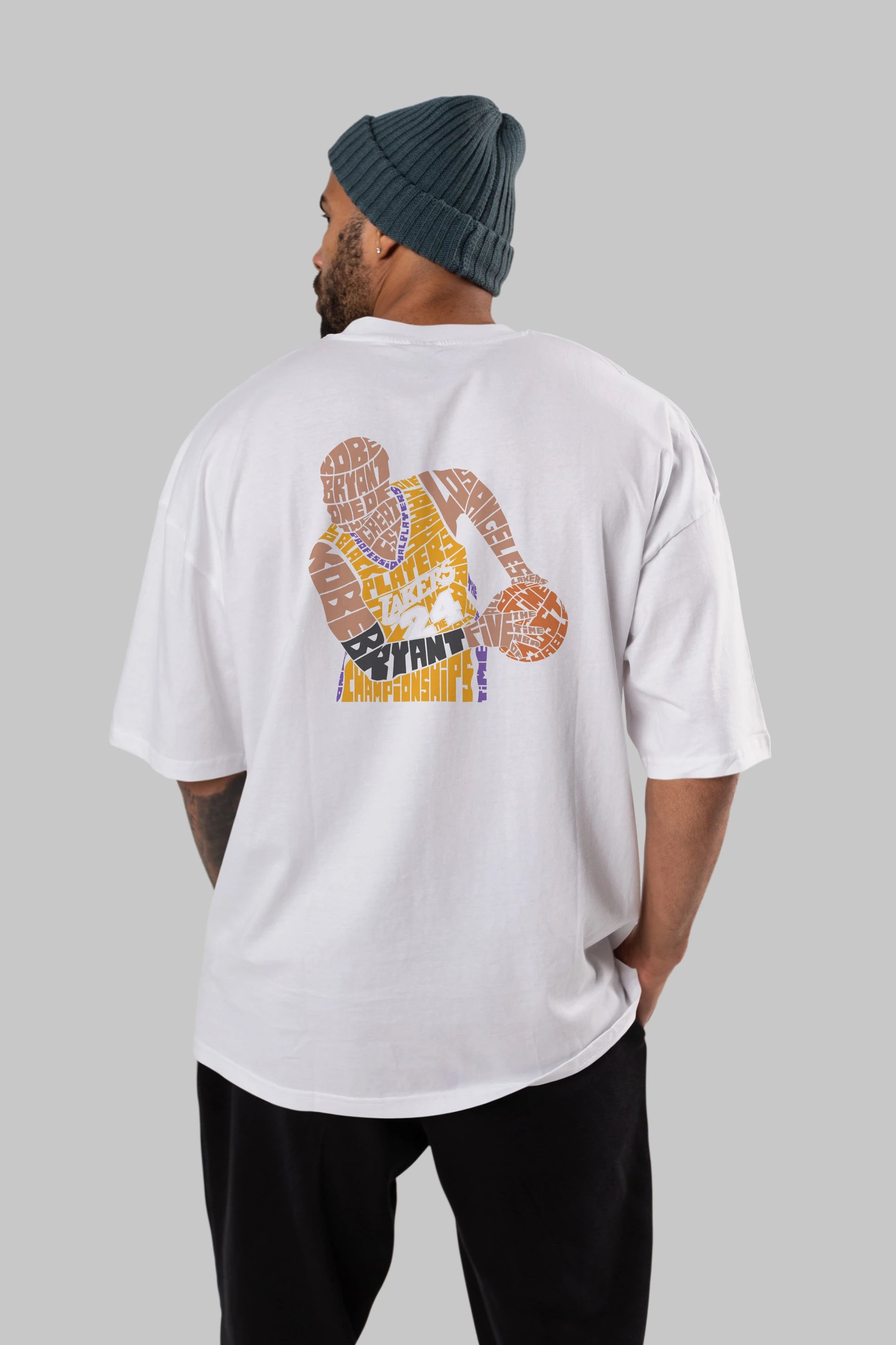 Kobe Bryant Arka Baskılı Oversize t-shirt %100 pamuk Erkek Kadın Unisex
