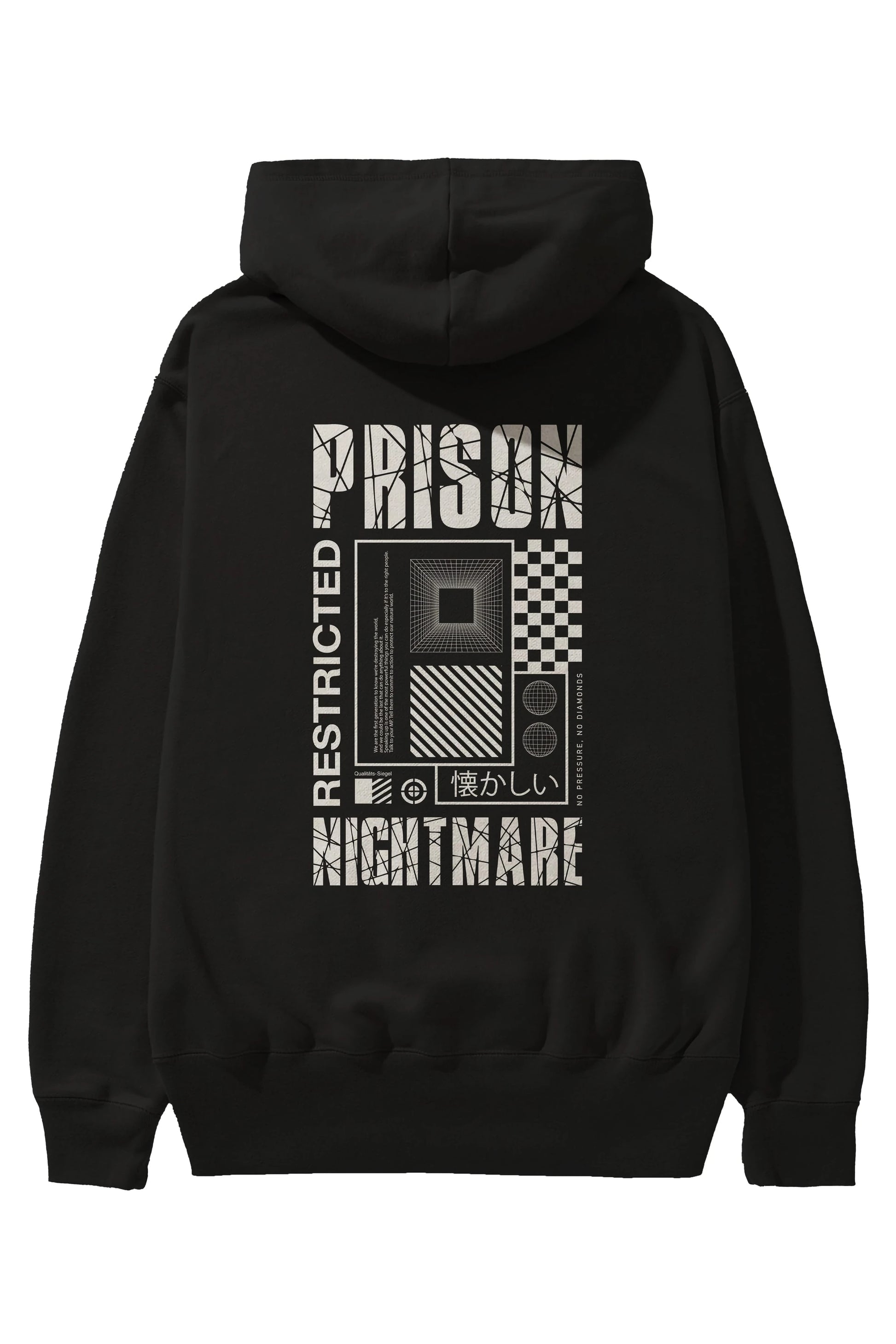 Prison Nightmare Arka Baskılı Hoodie Oversize Kapüşonlu Sweatshirt Erkek Kadın Unisex