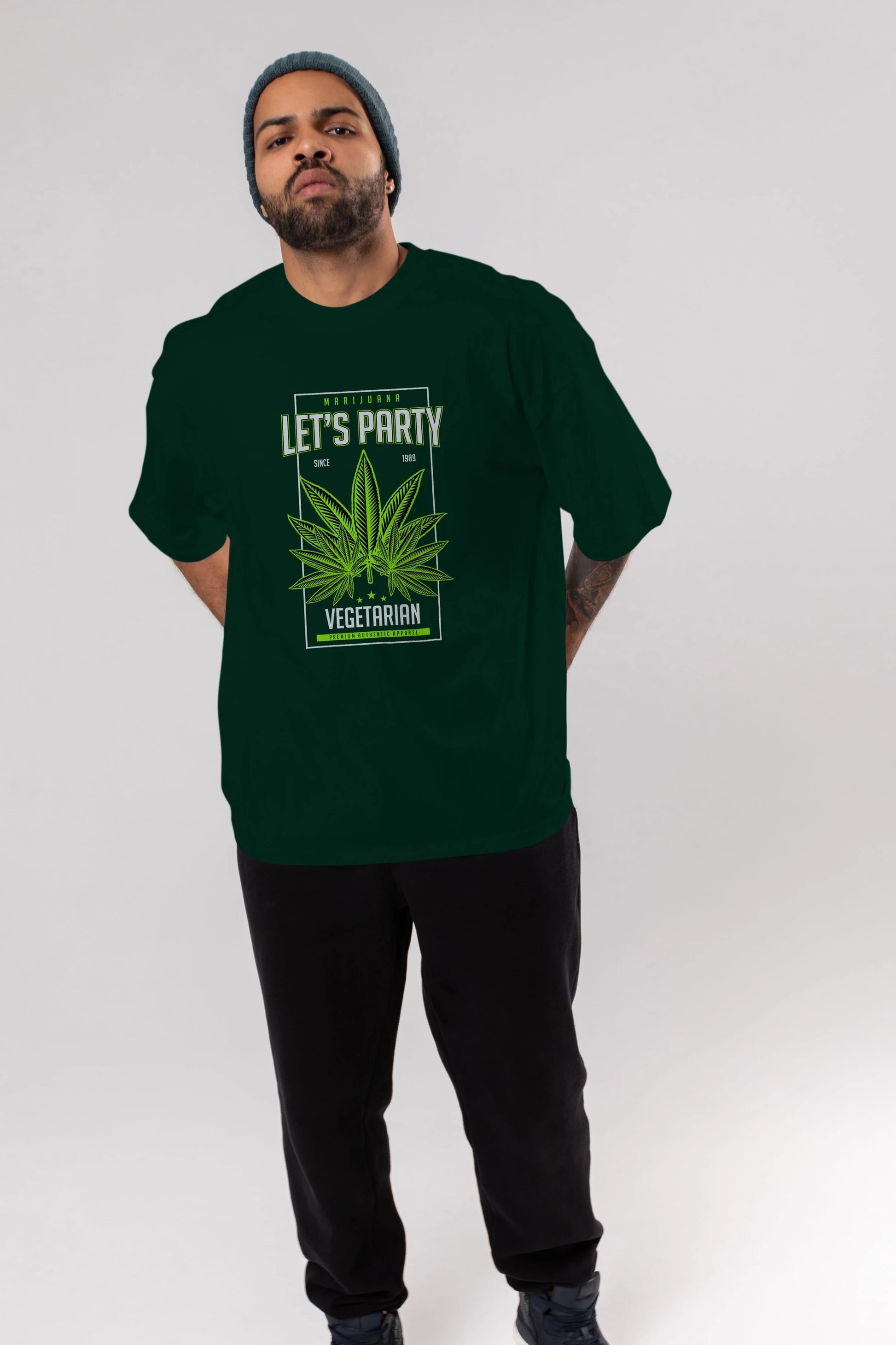 Lets Party Ön Baskılı Oversize t-shirt Erkek Kadın Unisex