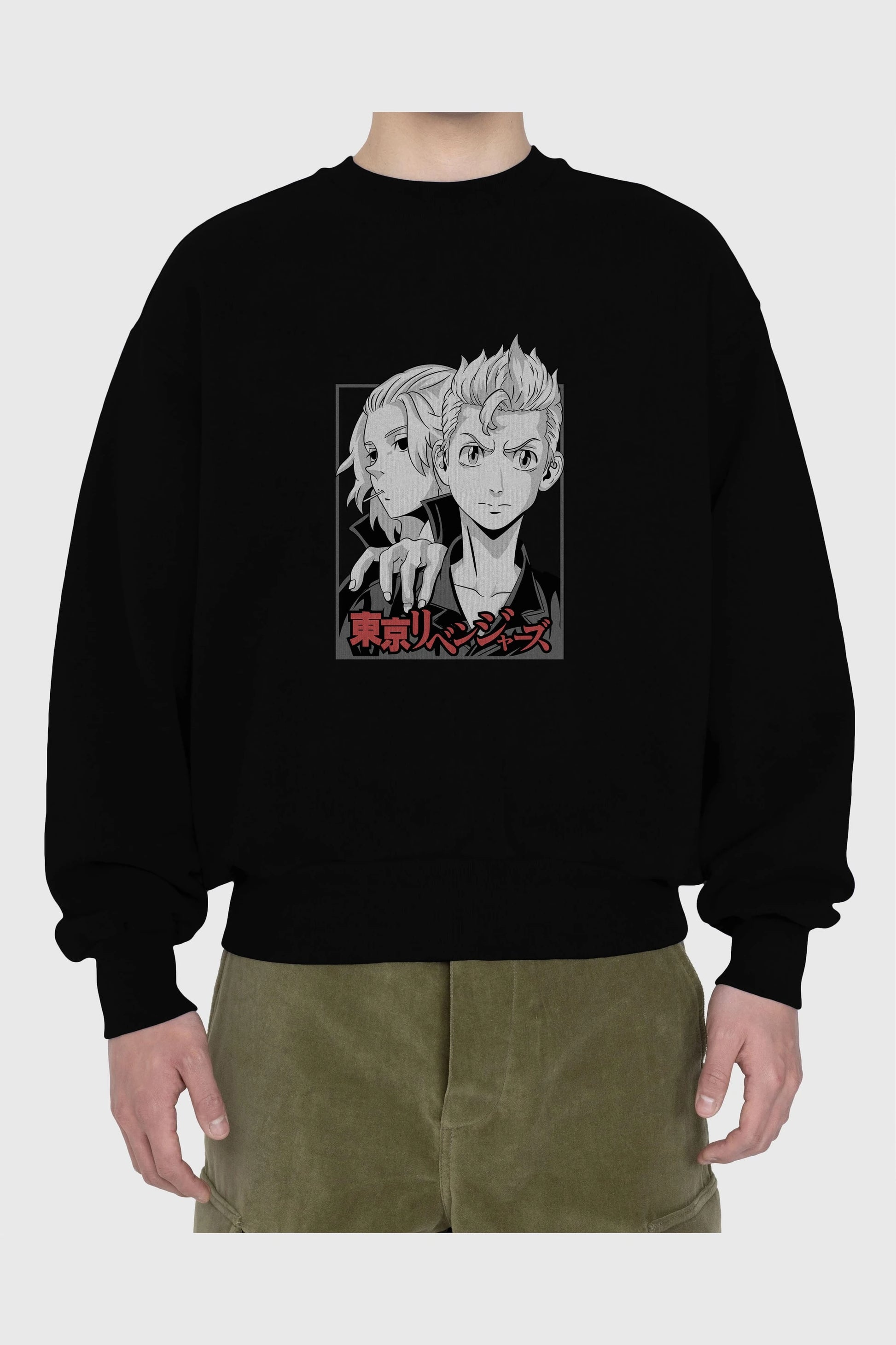 TOKYO REVENGERS Anime Ön Baskılı Oversize Sweatshirt Erkek Kadın Unisex