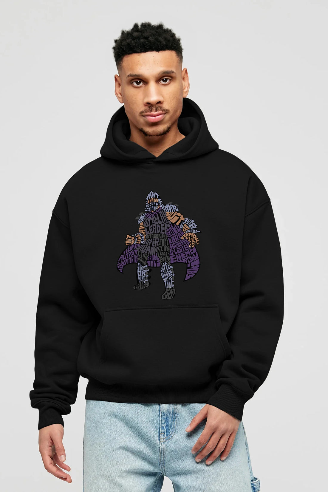 Foot Clan Leader Ön Baskılı Hoodie Oversize Kapüşonlu Sweatshirt Erkek Kadın Unisex