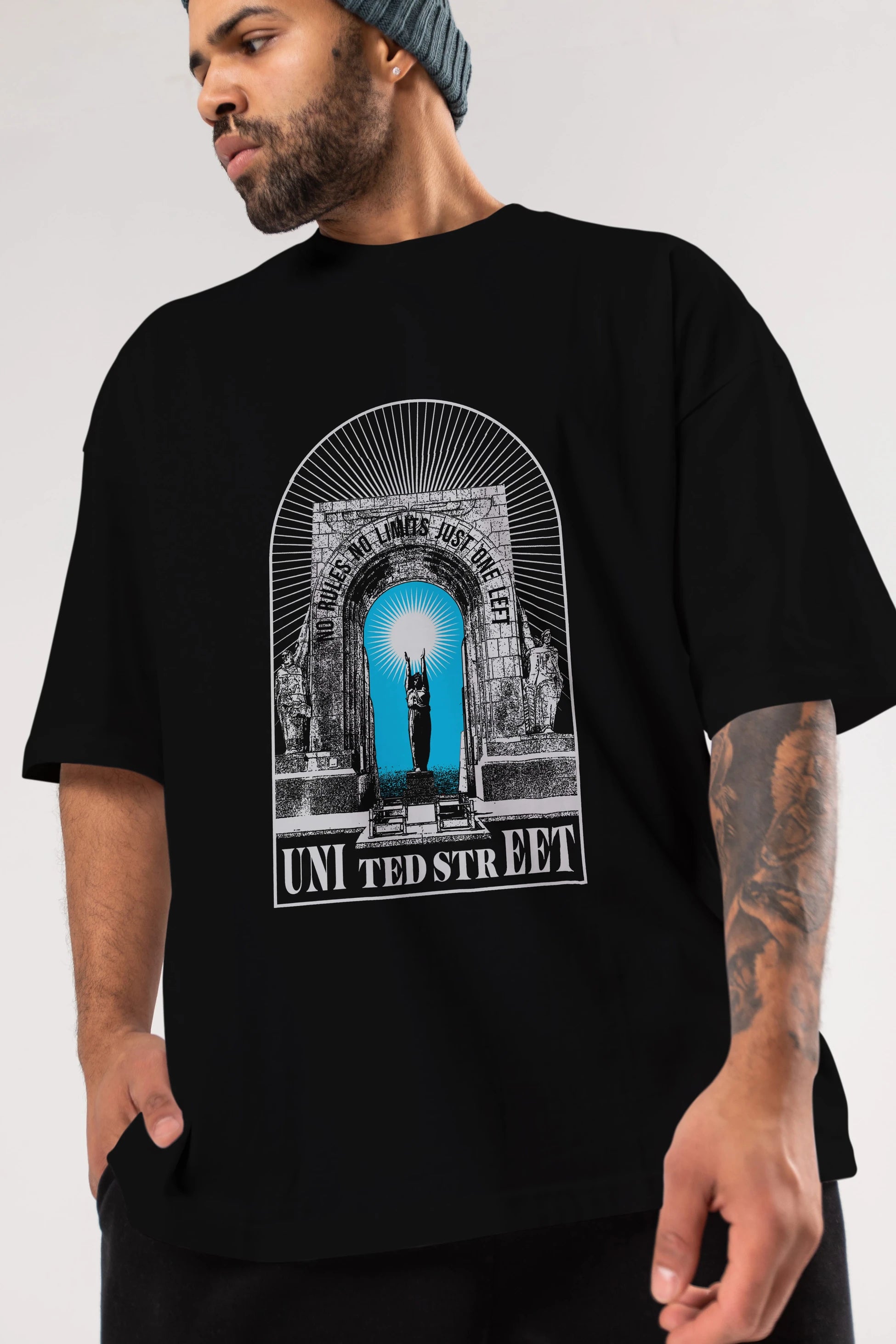 No Rules No Limits Ön Baskılı Oversize t-shirt Erkek Kadın Unisex