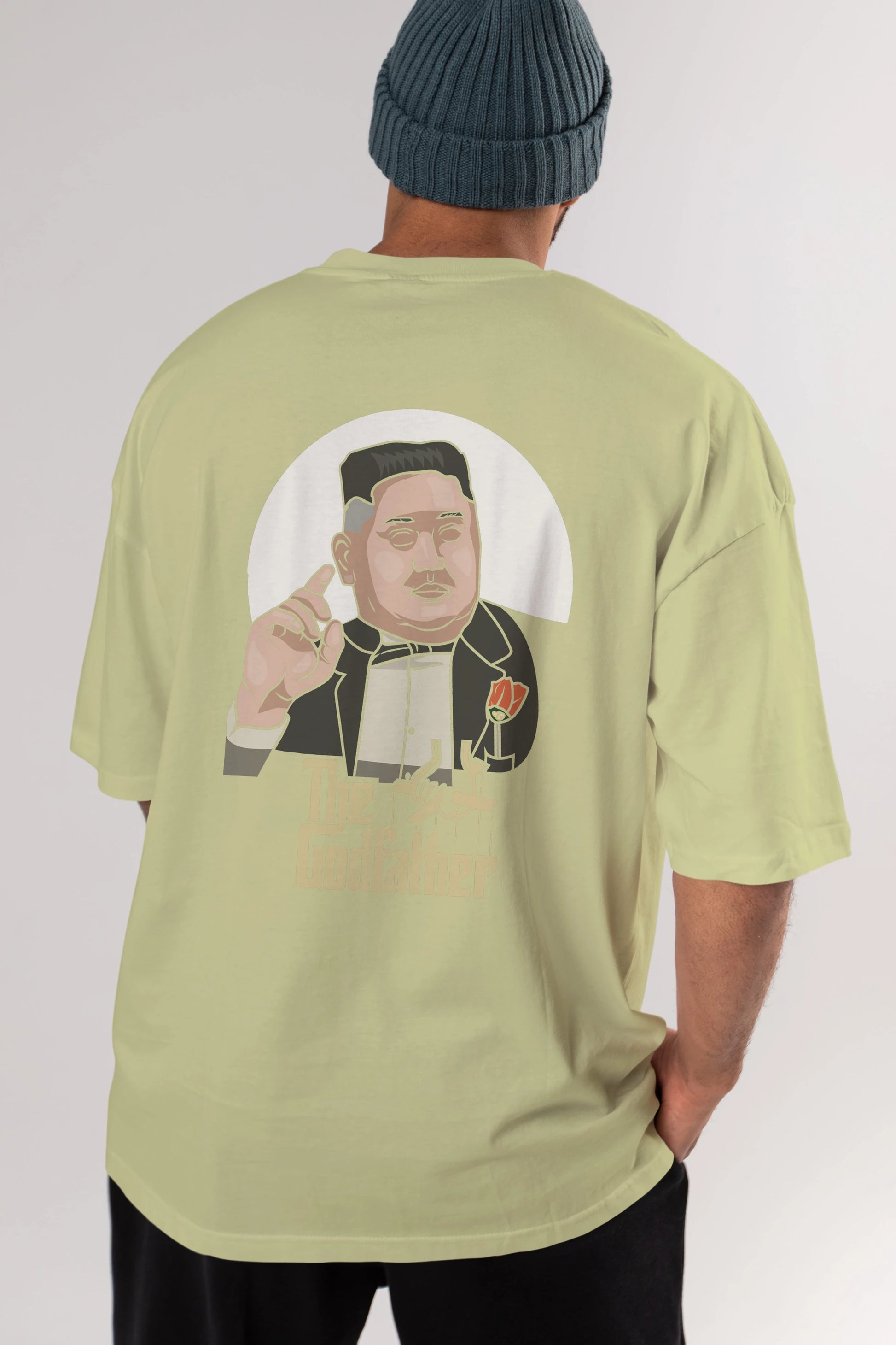 Godfather Jong Un Arka Baskılı Oversize t-shirt Erkek Kadın Unisex %100 Pamuk tişort