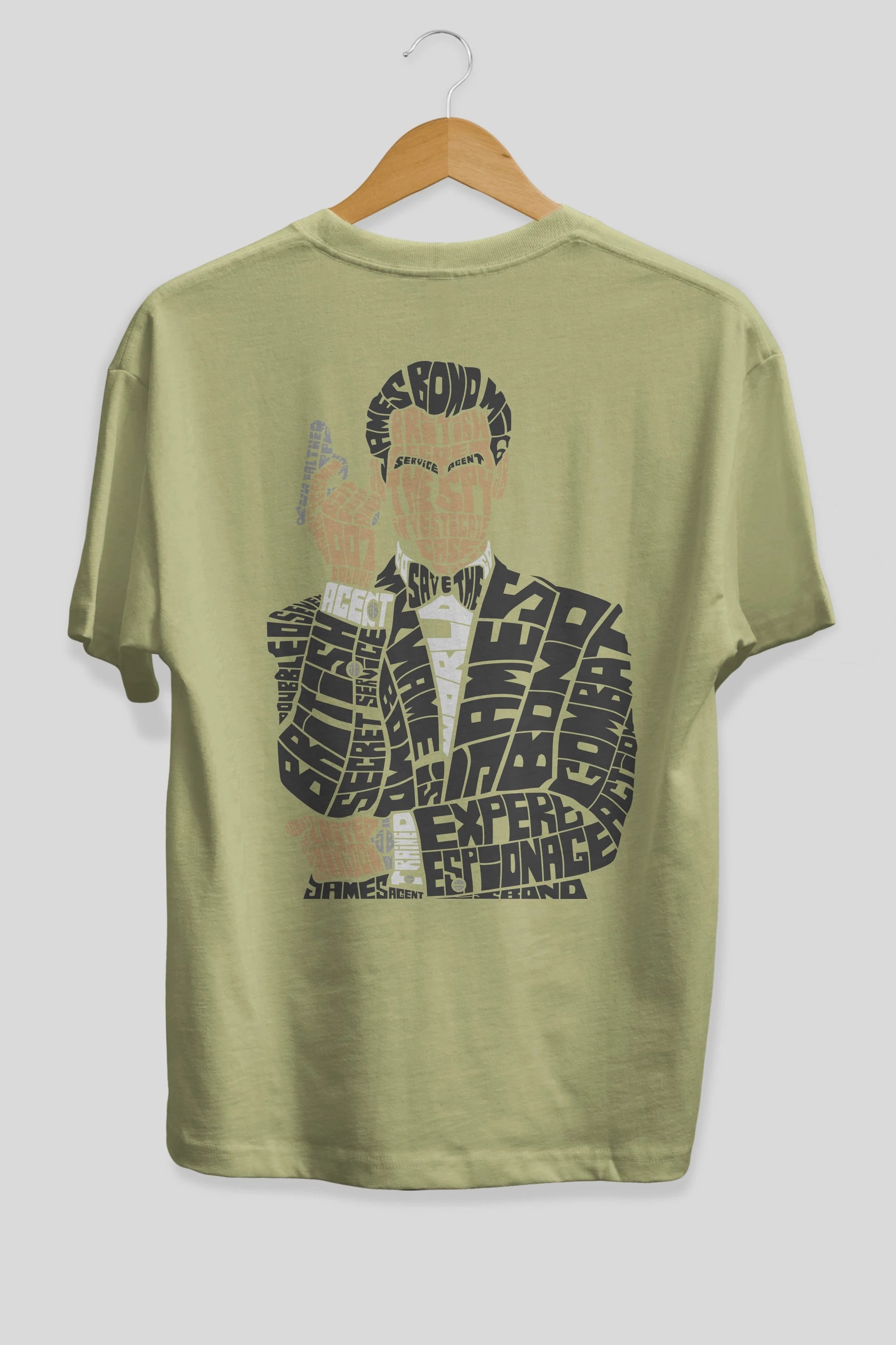 James Bond Arka Baskılı Oversize t-shirt %100 pamuk Erkek Kadın Unisex
