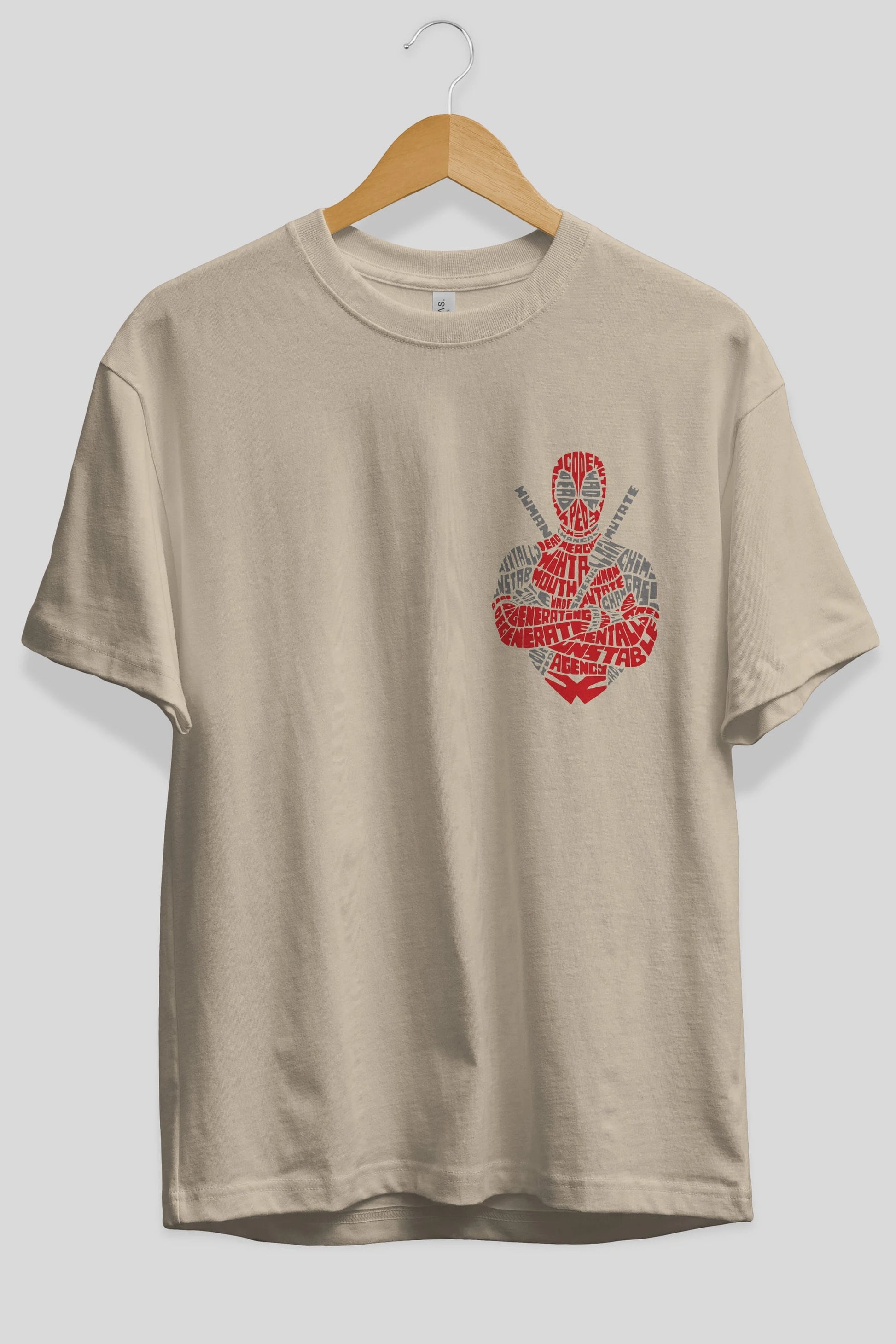 Deadpool (16) Ön Sol Baskılı Oversize t-shirt Erkek Kadın Unisex %100 Pamuk Bisiklet Yaka tişort