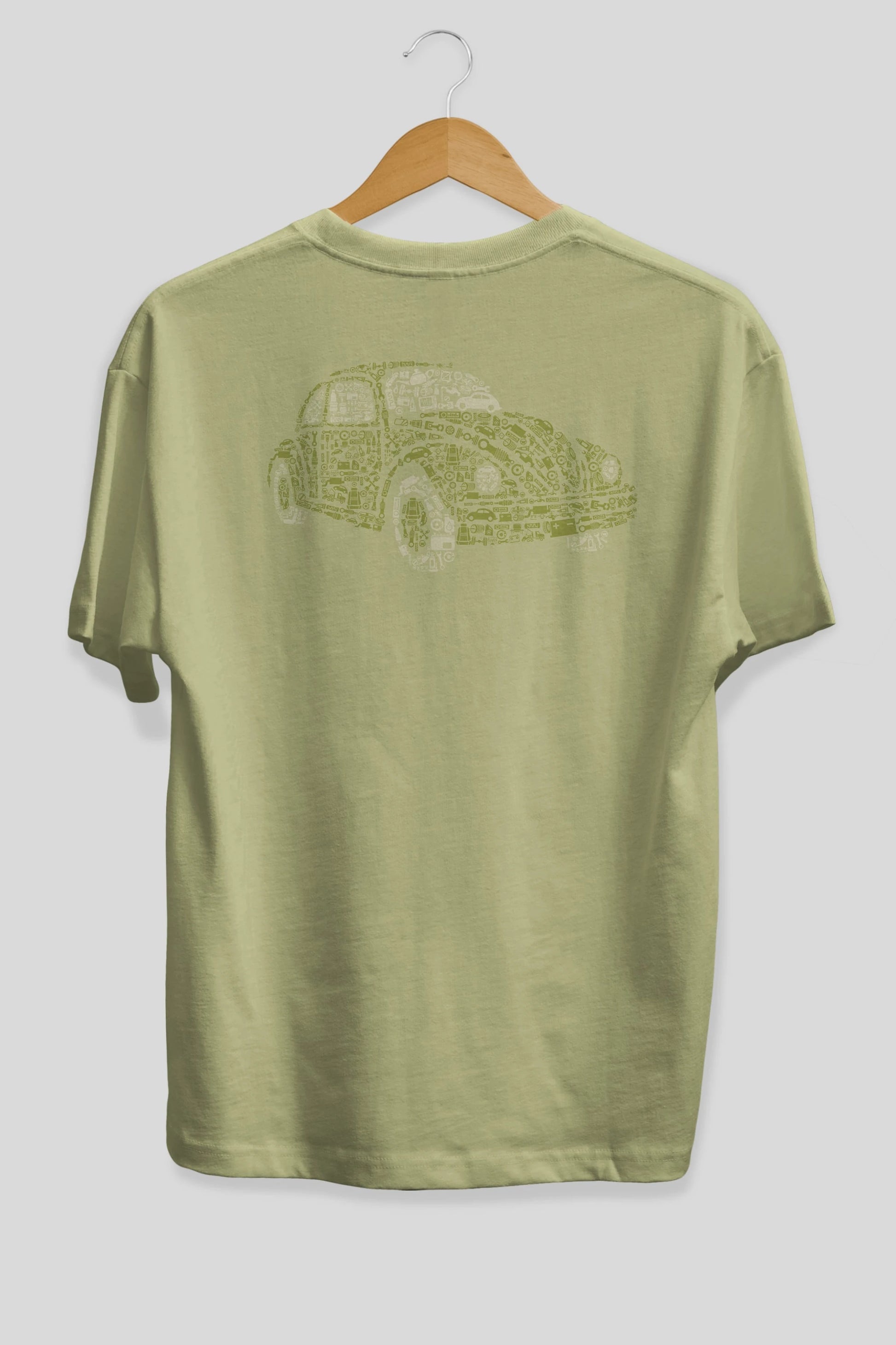 Beetle Arka Baskılı Oversize t-shirt %100 pamuk Erkek Kadın Unisex