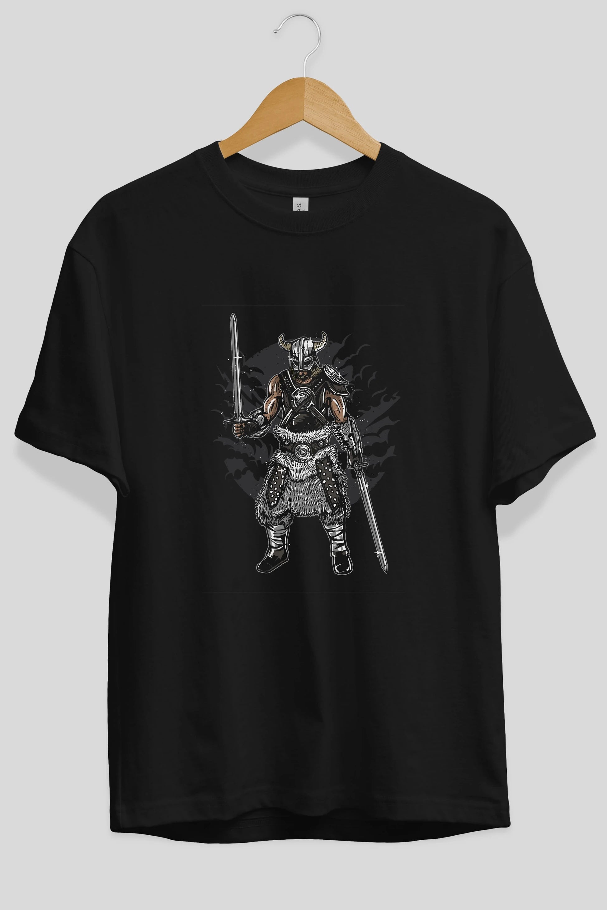 Dark Viking Ön Baskılı Oversize t-shirt Erkek Kadın Unisex %100 Pamuk tişort