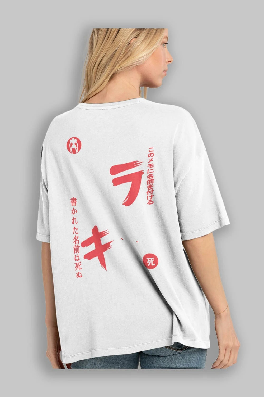 DEATHNOTE L vs KIRA Anime Arka Baskılı Oversize t-shirt Erkek Kadın Unisex