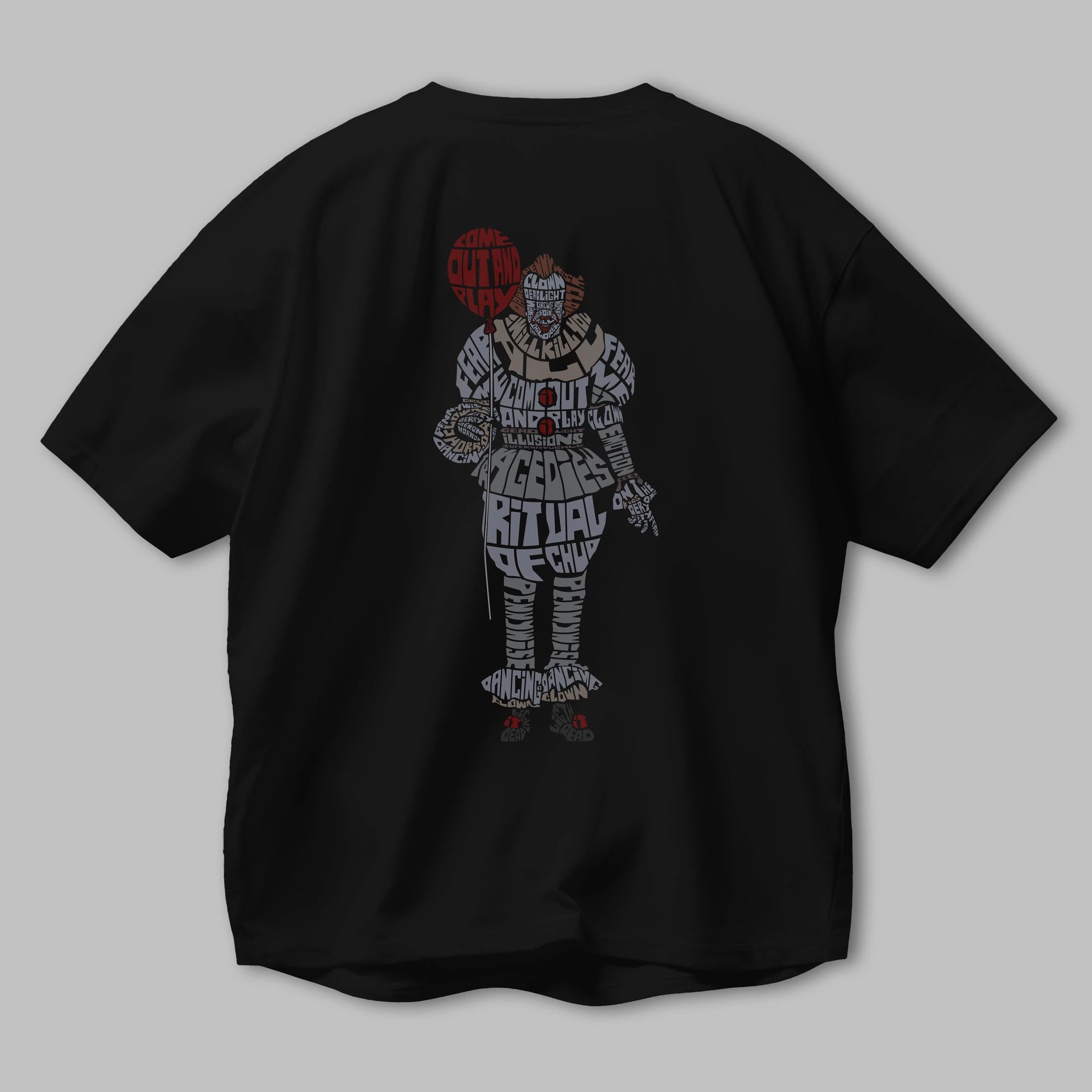 It Arka Baskılı Oversize t-shirt %100 pamuk Erkek Kadın Unisex